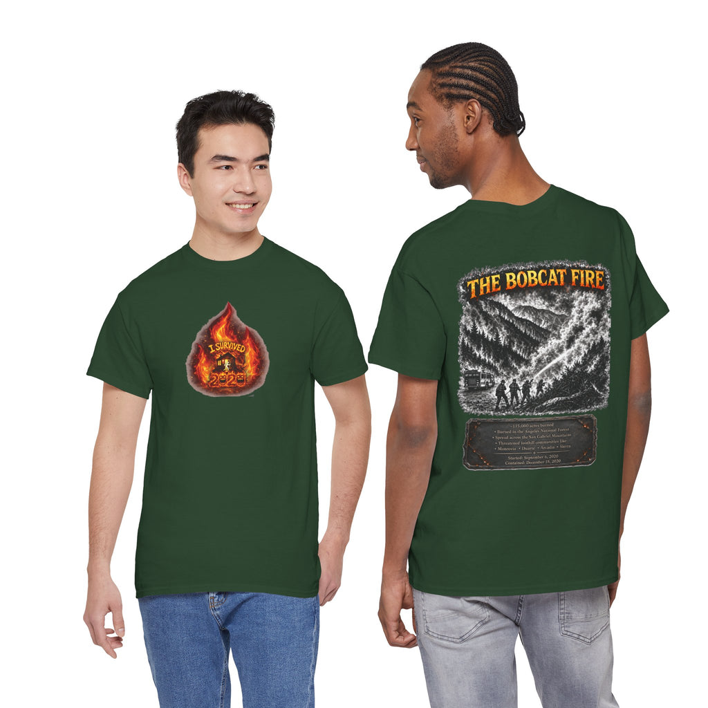I Survived 2020 — WILDFIRES S2:E2: Director's Cut "The Bobcat Fire" Memorial Unisex Heavy Cotton Tee