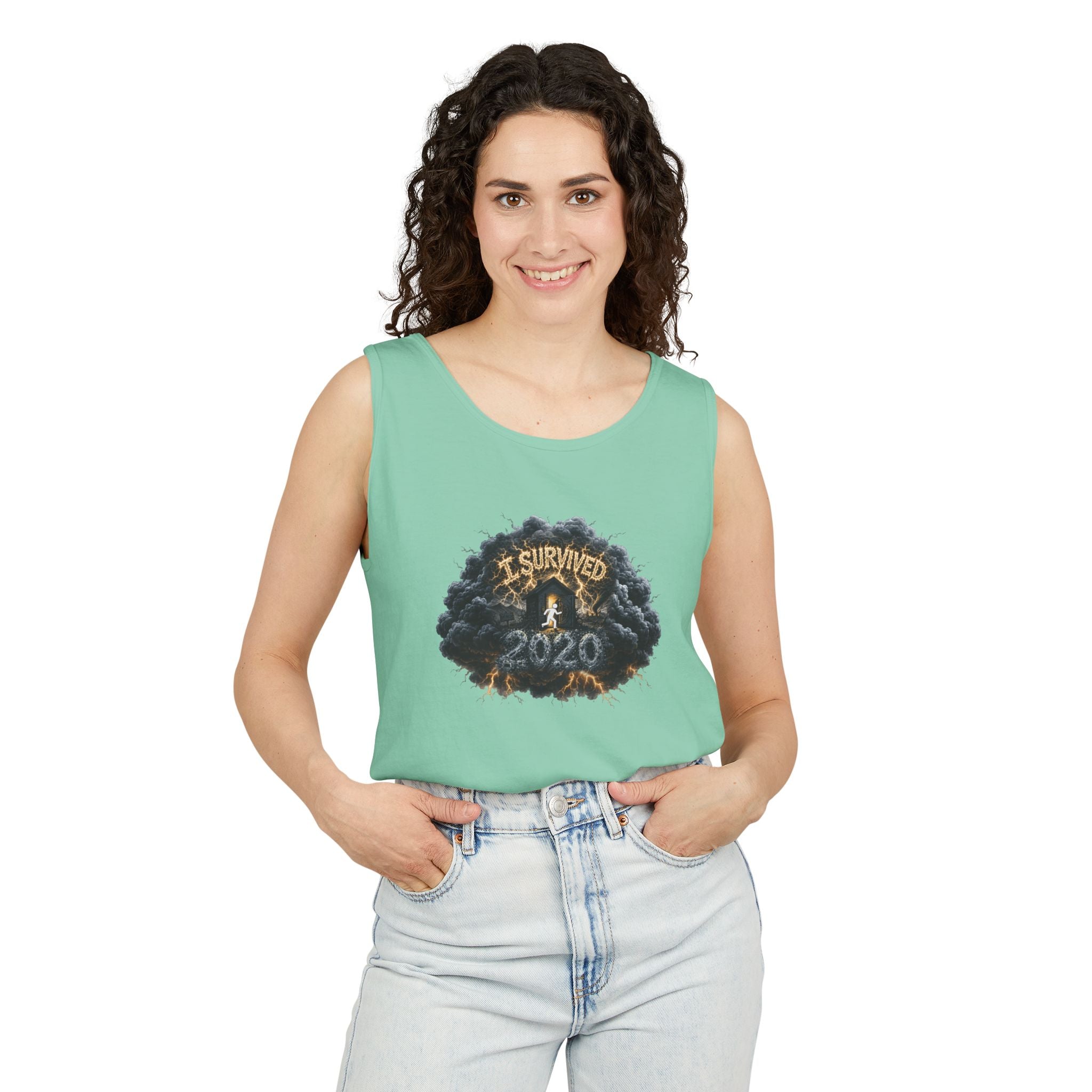 I Survived 2020 — Original PILOT Design: Director's Cut Unisex Garment-Dyed Tank Top