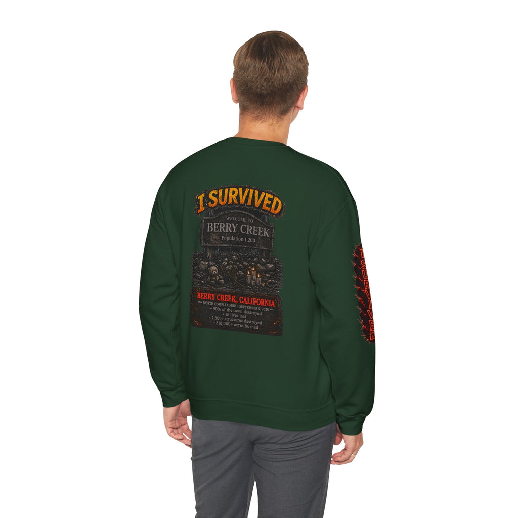 I Survived 2020 — Director's Cut S2:E2 "The Bobcat Fire" | Wildfire Edition Memorial Unisex Heavy Blend™ Crewneck Sweatshirt