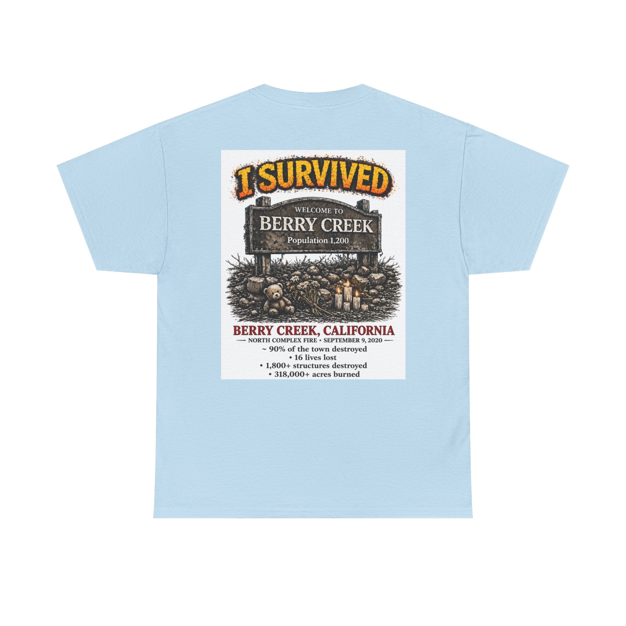 I Survived 2020 — S2:E1 "Berry Creek" | Wildfire Edition Memorial Unisex Heavy Cotton Tee