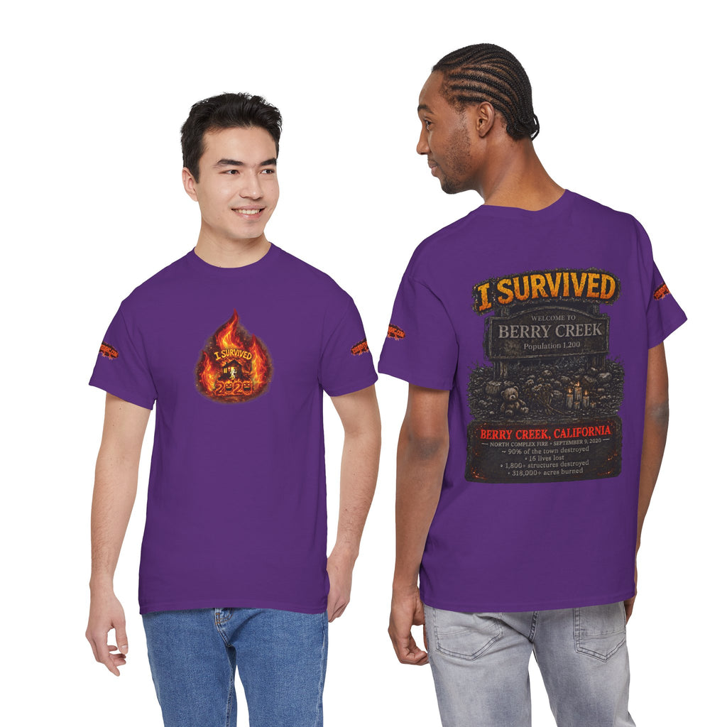 I Survived 2020 — WILDFIRES S2:E1: Director's Cut Special Edition "Berry Creek" Memorial Unisex Heavy Cotton Tee
