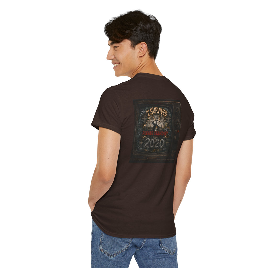 I Survived 2020 — "Please Stand By" Test Pattern Tee Summer Premier Unisex Heavy Cotton Tee
