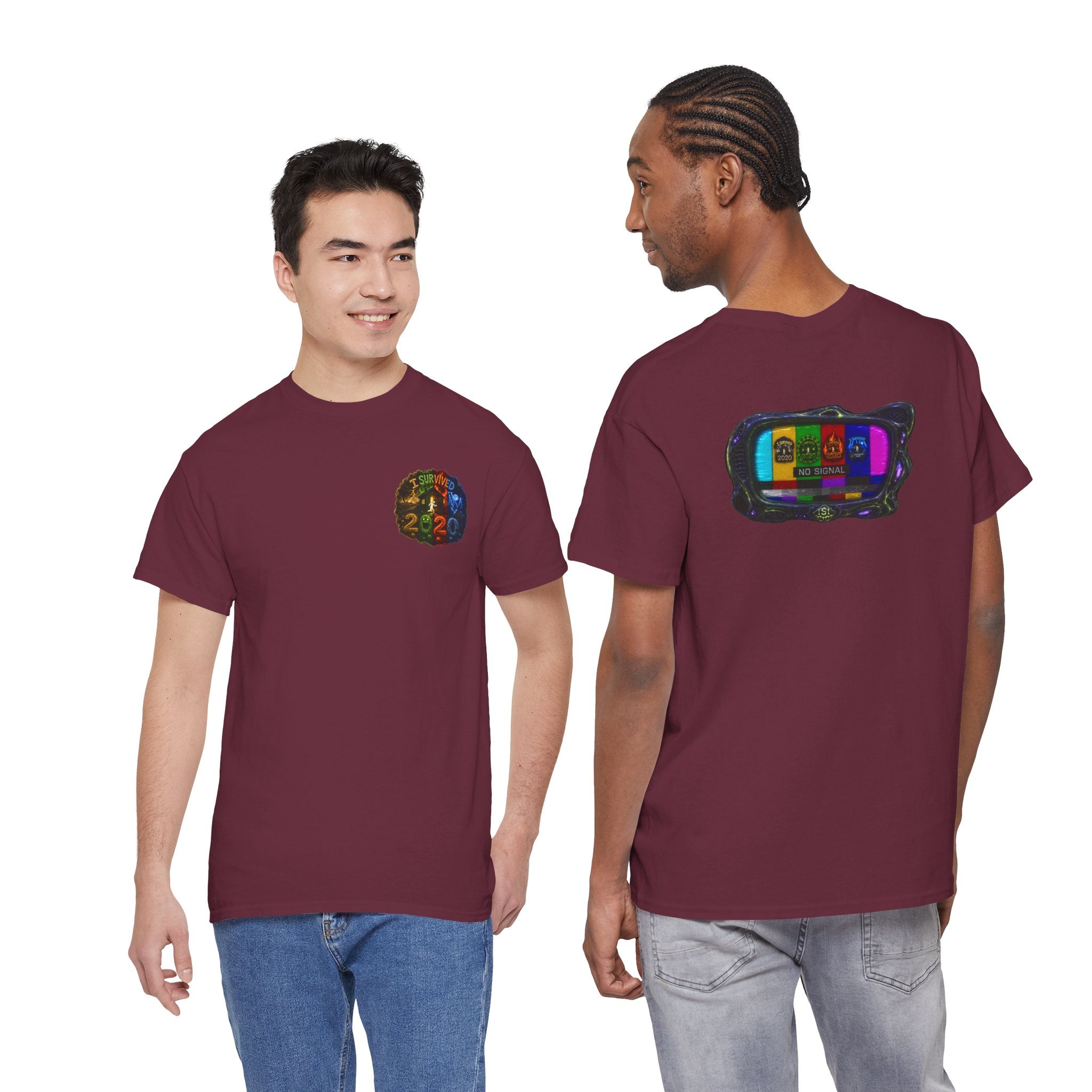 I Survived 2020 — "No Signal" Test Pattern Tee Alien Broadcast Finale Summer Premiere Unisex Heavy Cotton Tee