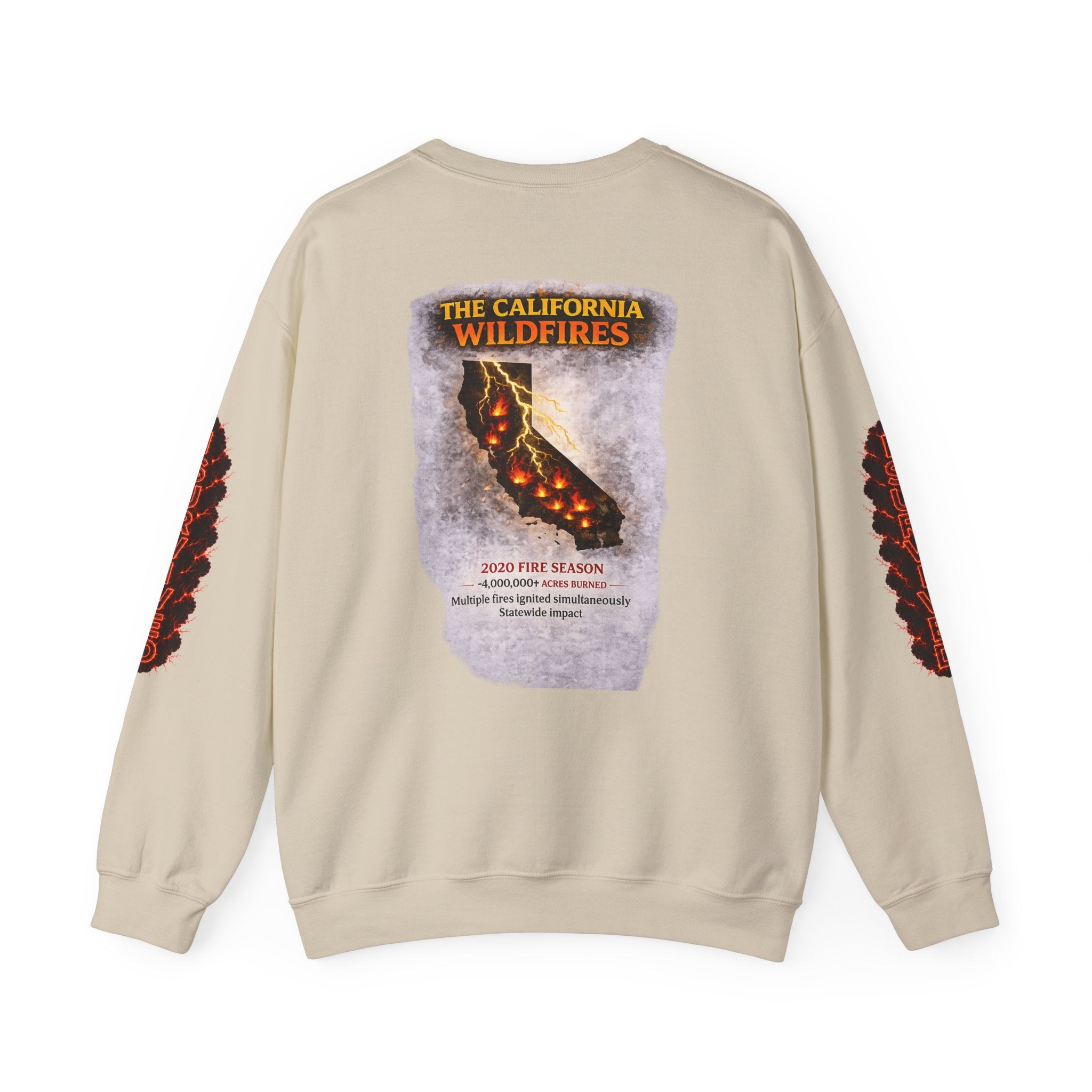 I Survived 2020 — Director's Cut S2:E3 "The California Wildfires" | Wildfire Edition Memorial Unisex Heavy Blend™ Crewneck Sweatshirt