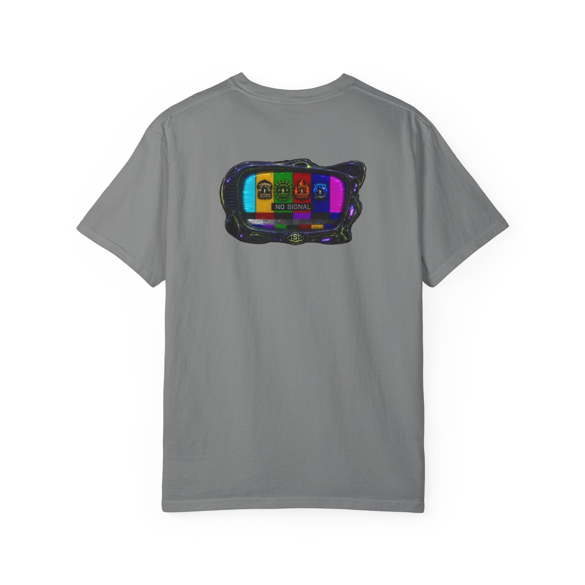 I Survived 2020 — "No Signal" Test Pattern Tee Alien Broadcast Finale Summer Premiere Unisex Garment-Dyed T-shirt