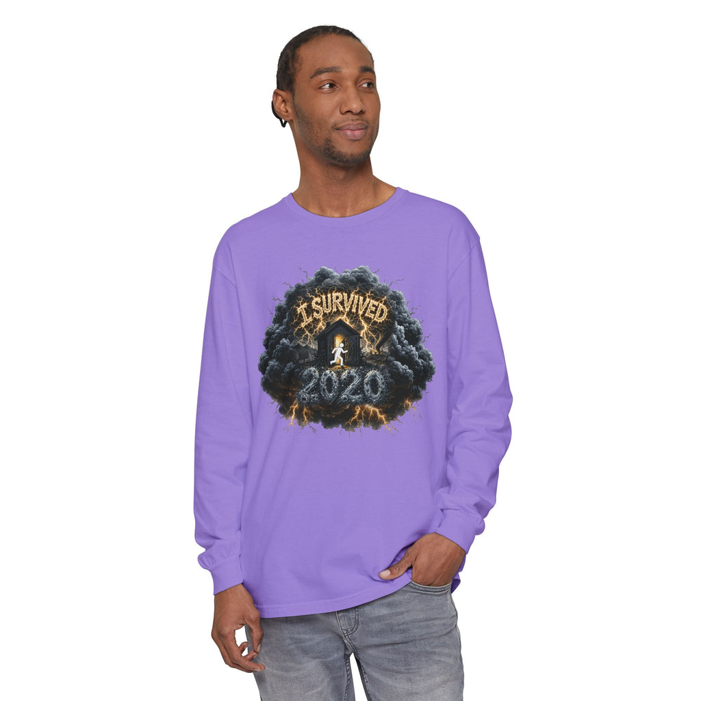 I Survived 2020 — Director's Cut Original Design Teaser Tee | Season 1 Premiere Drop Unisex Garment-Dyed Long Sleeve T-Shirt
