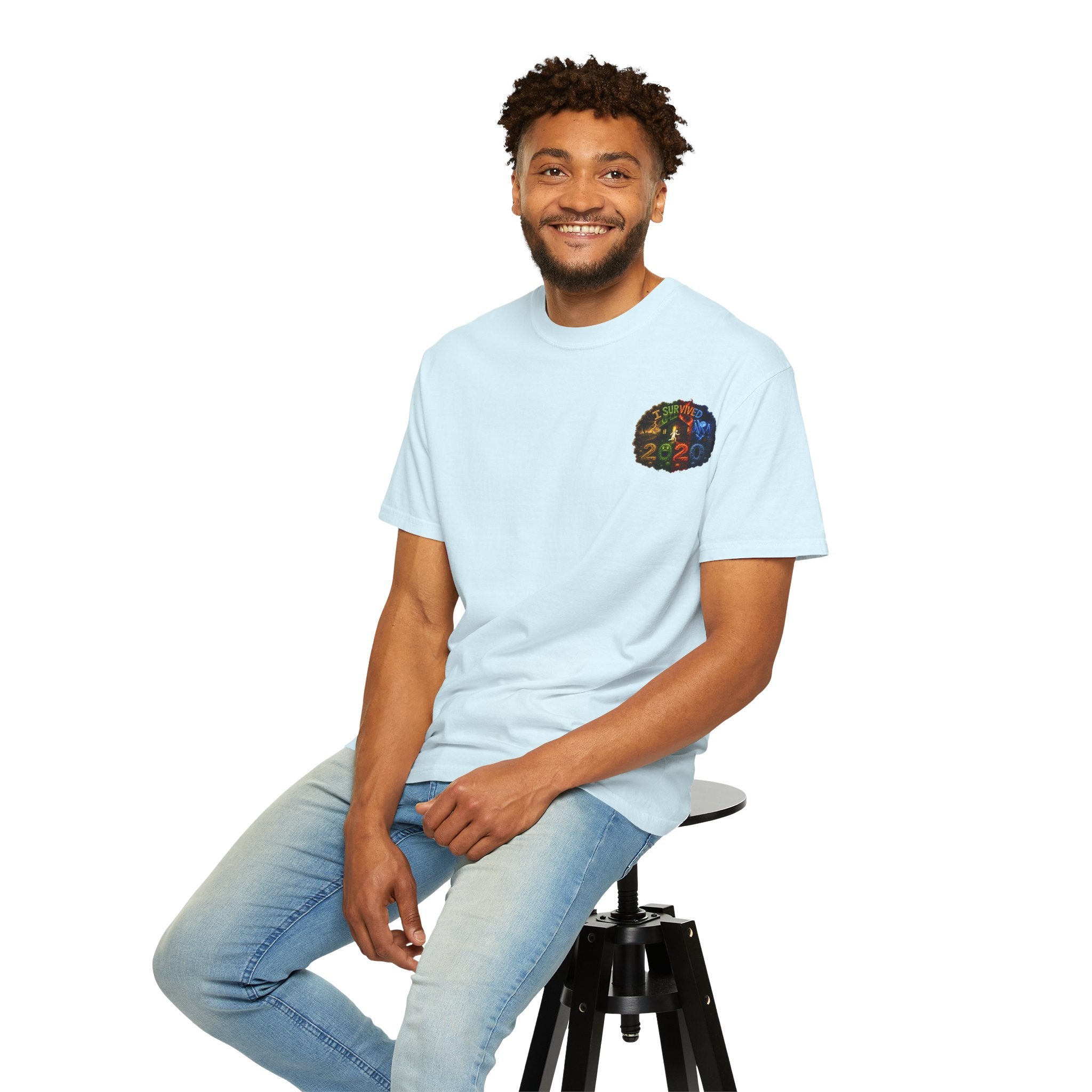 I Survived 2020 — "No Signal" Test Pattern Tee Alien Broadcast Finale Summer Premiere Unisex Garment-Dyed T-shirt