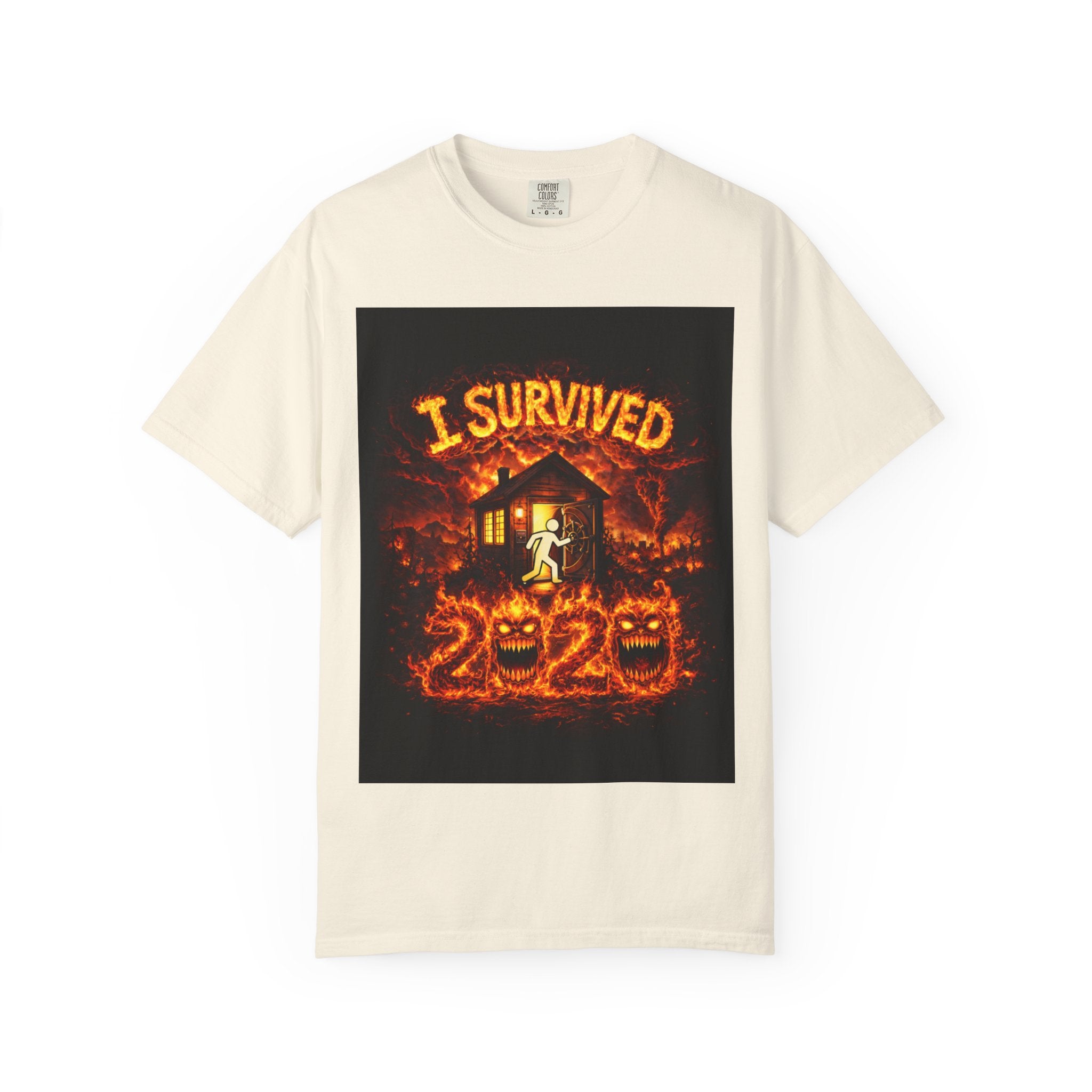 J'ai survécu à 2020 — S2:E4 « Saison des feux de forêt dans l'ouest des États-Unis » | Finale de mi-saison partie 1 | T-shirt unisexe teint en pièce commémoratif édition Feux de Forêt