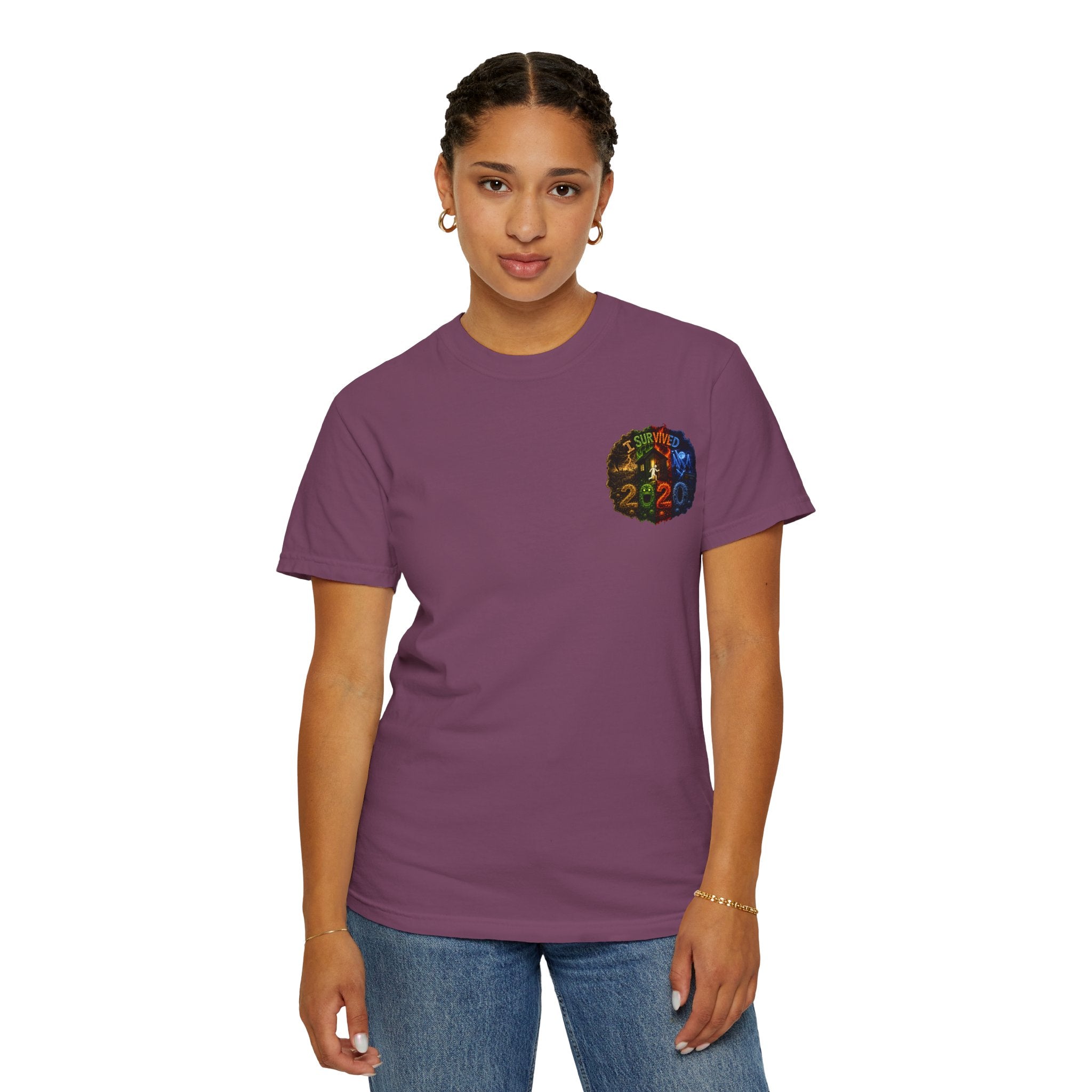 I Survived 2020 — "No Signal" Test Pattern Tee Alien Broadcast Finale Summer Premiere Unisex Garment-Dyed T-shirt