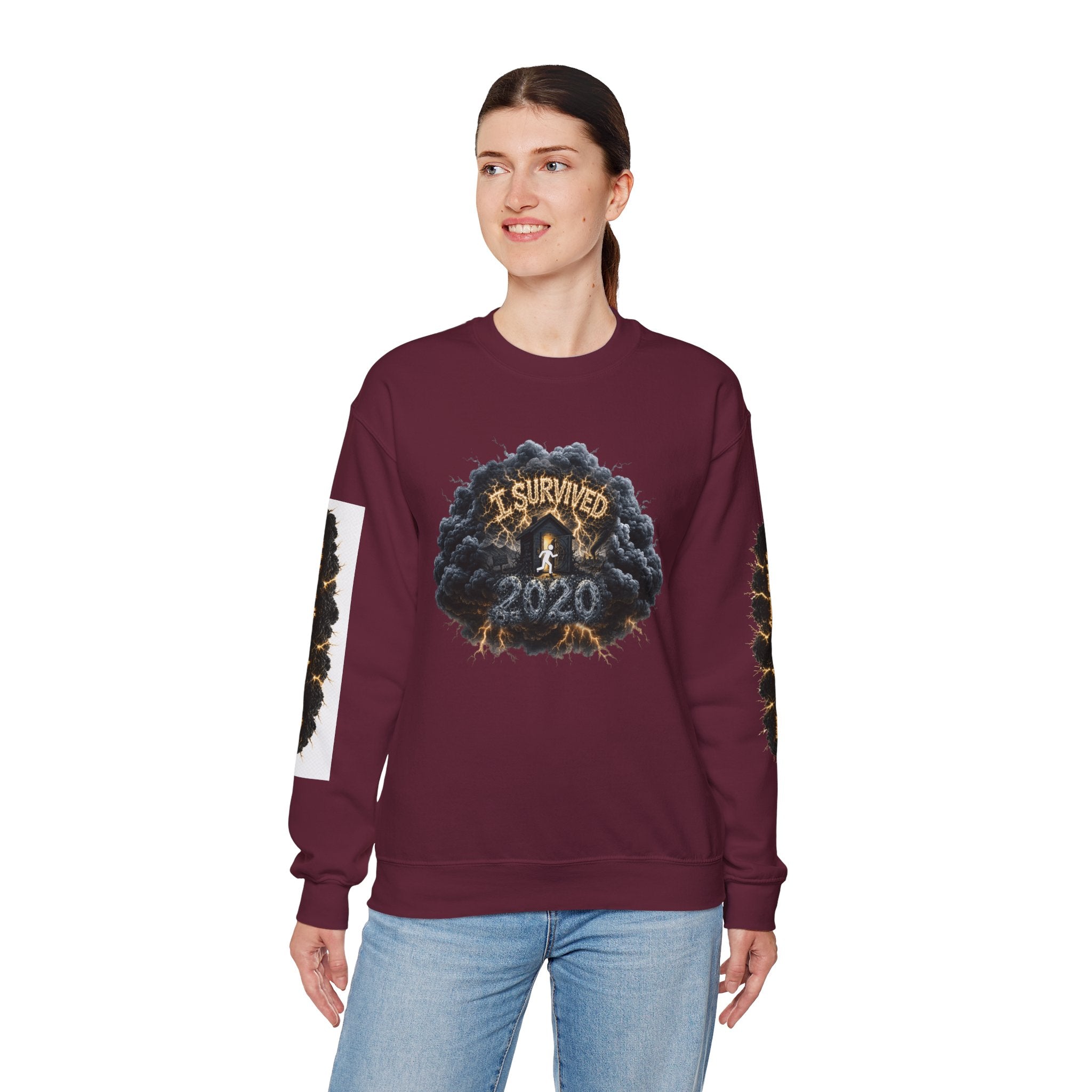 I Survived 2020 — Director's Cut Original Design Teaser Tee | Season 1 Premiere Drop Unisex Heavy Blend™ Crewneck Sweatshirt
