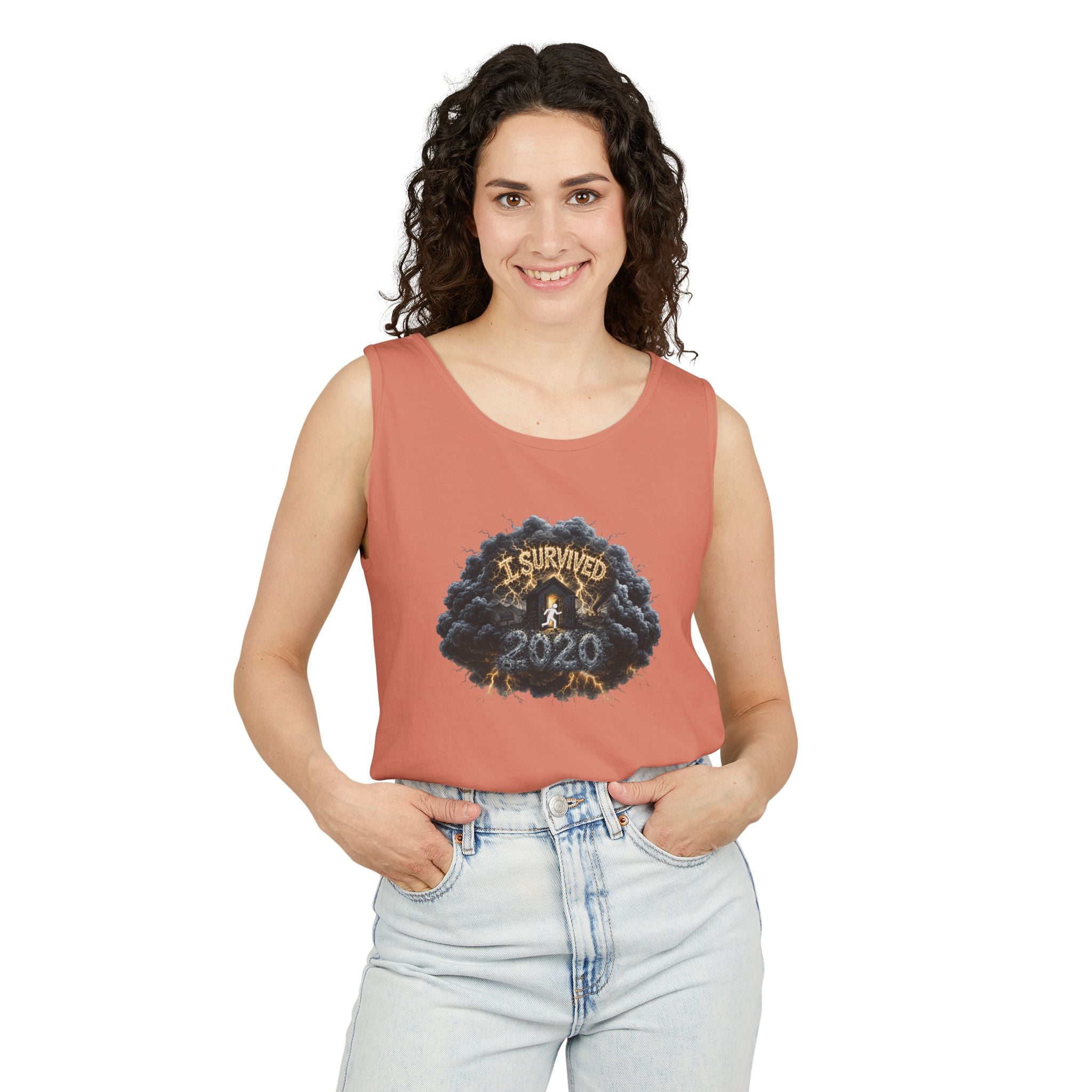 I Survived 2020 — Original PILOT Design: Director's Cut Unisex Garment-Dyed Tank Top