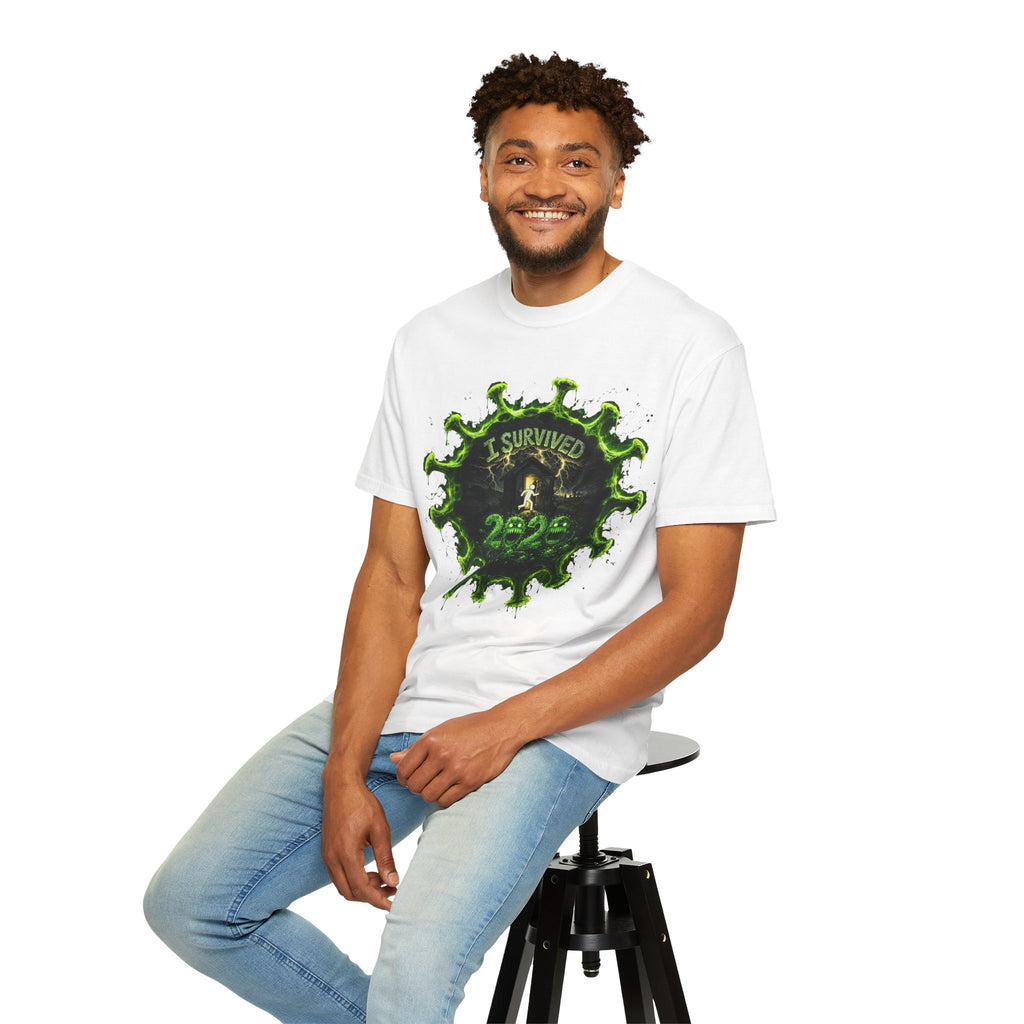 I Survived 2020 — Director's Cut S1:E1 "COVID-19: The Coronavirus" | Pandemic Edition Unisex Garment-Dyed T-shirt
