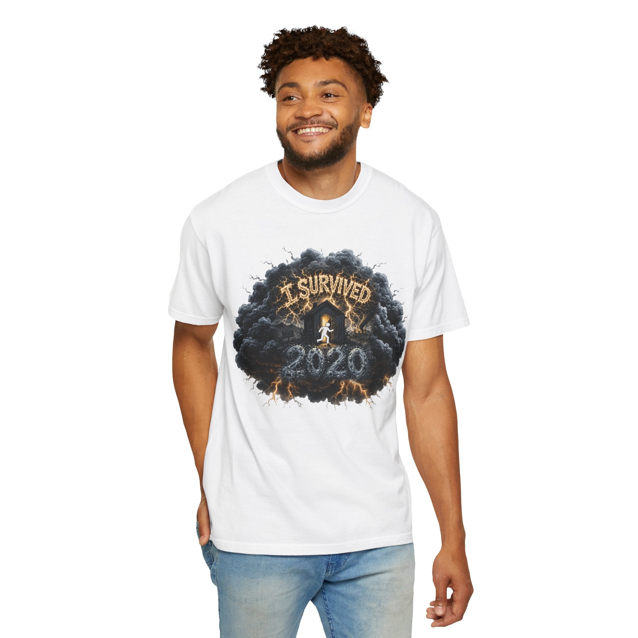 I Survived 2020 — Original Design Teaser Tee | Season 1 Premiere Drop Unisex Garment-Dyed T-shirt