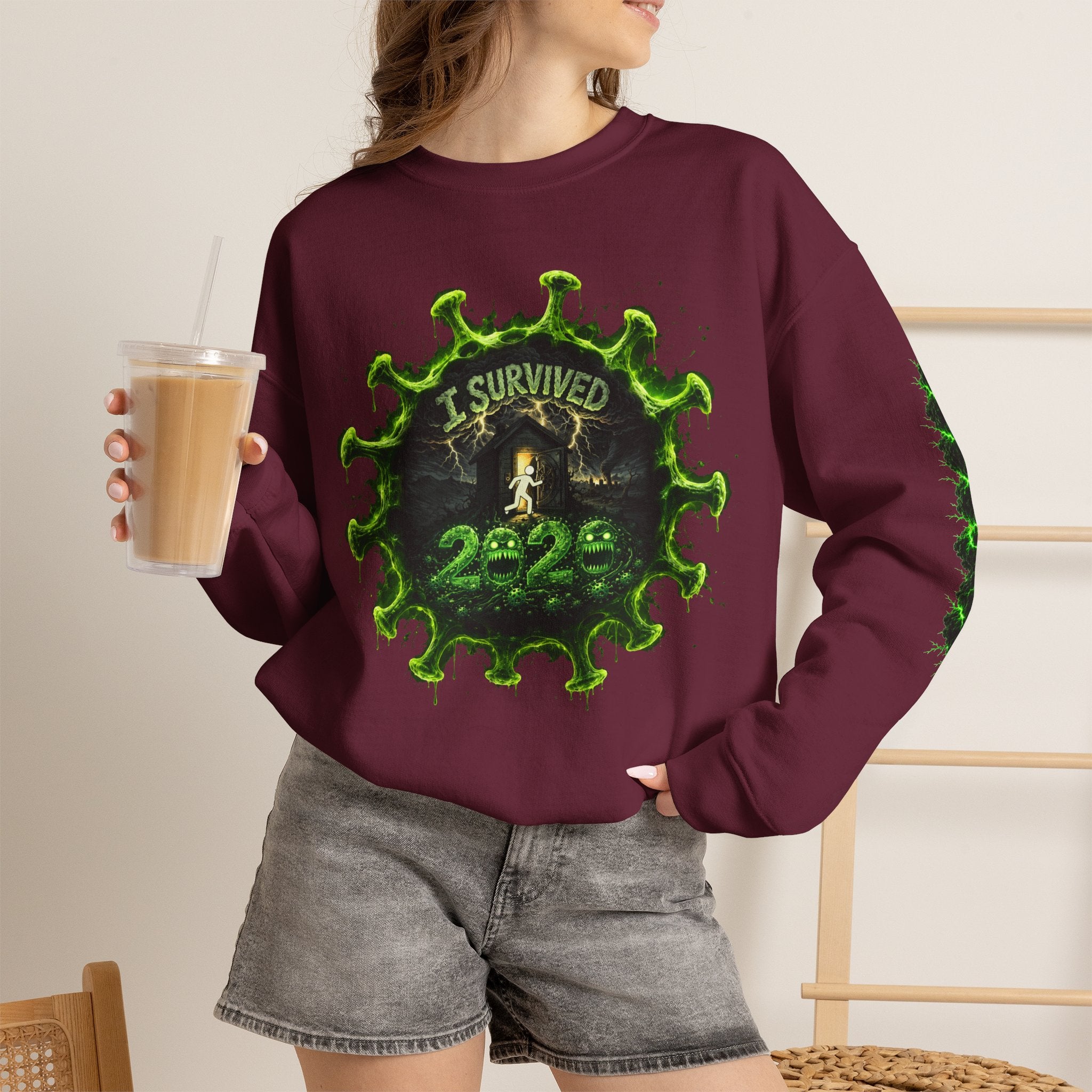 I Survived 2020 — Director's Cut S1:E1 "COVID-19: The Coronavirus" | Pandemic Edition Unisex Heavy Blend™ Crewneck Sweatshirt