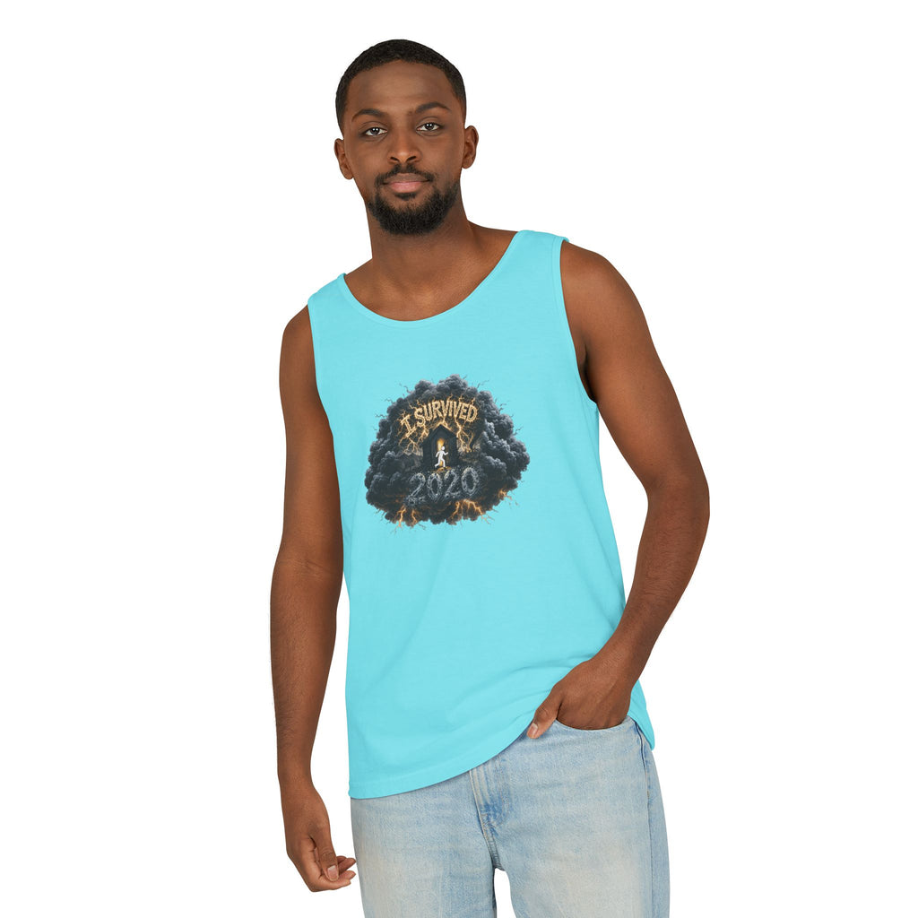 I Survived 2020 — Original PILOT Design: Director's Cut Unisex Garment-Dyed Tank Top