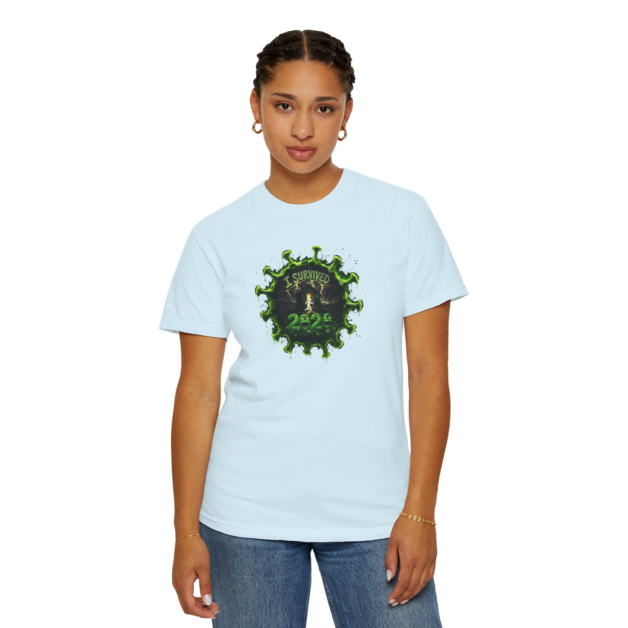 I Survived 2020 —  PANDEMIC S1:E1: Director's Cut "COVID-19: The Coronavirus" Unisex Garment-Dyed T-shirt
