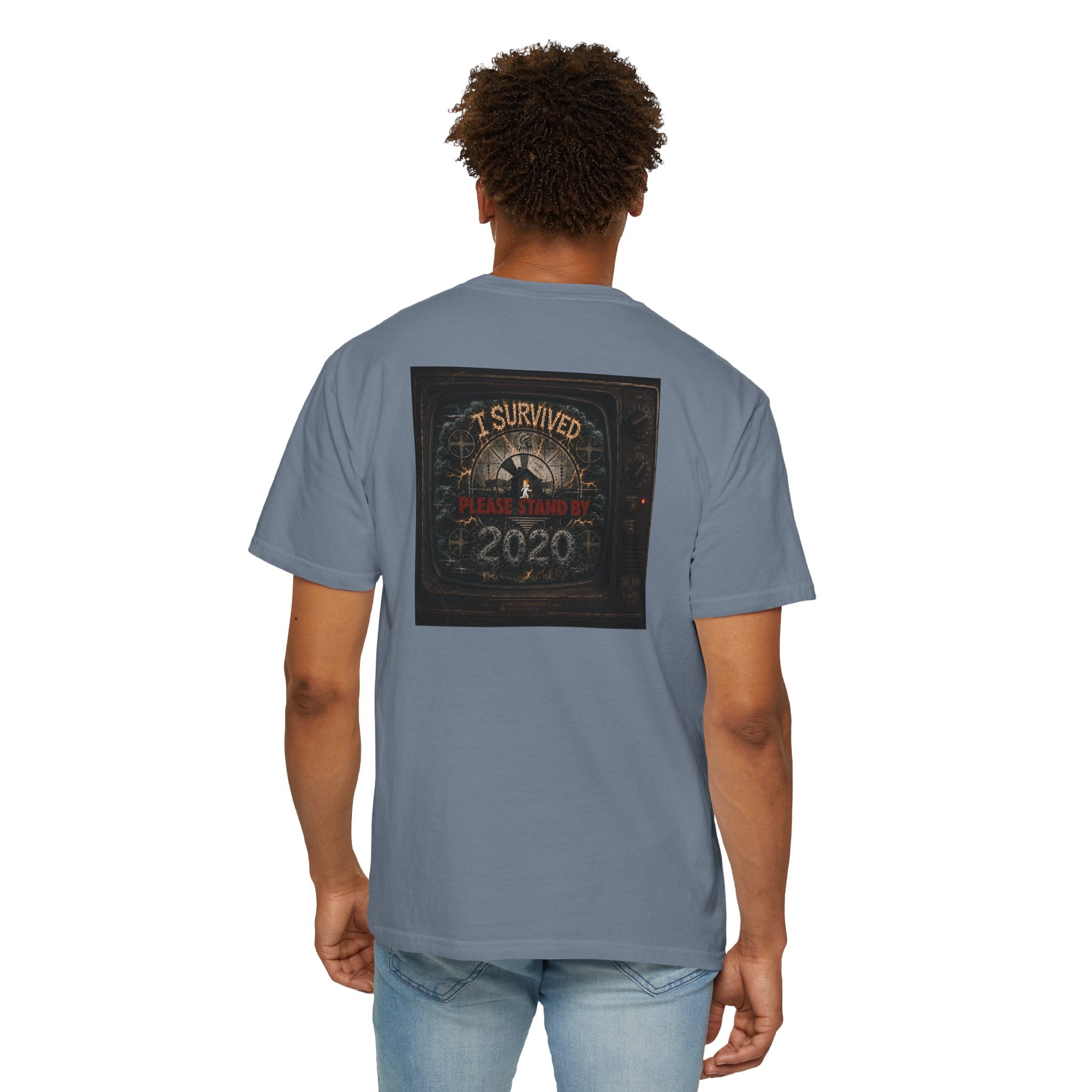 I Survived 2020 — "Please Stand By" Test Pattern Tee Summer Premier Unisex Garment-Dyed T-shirt
