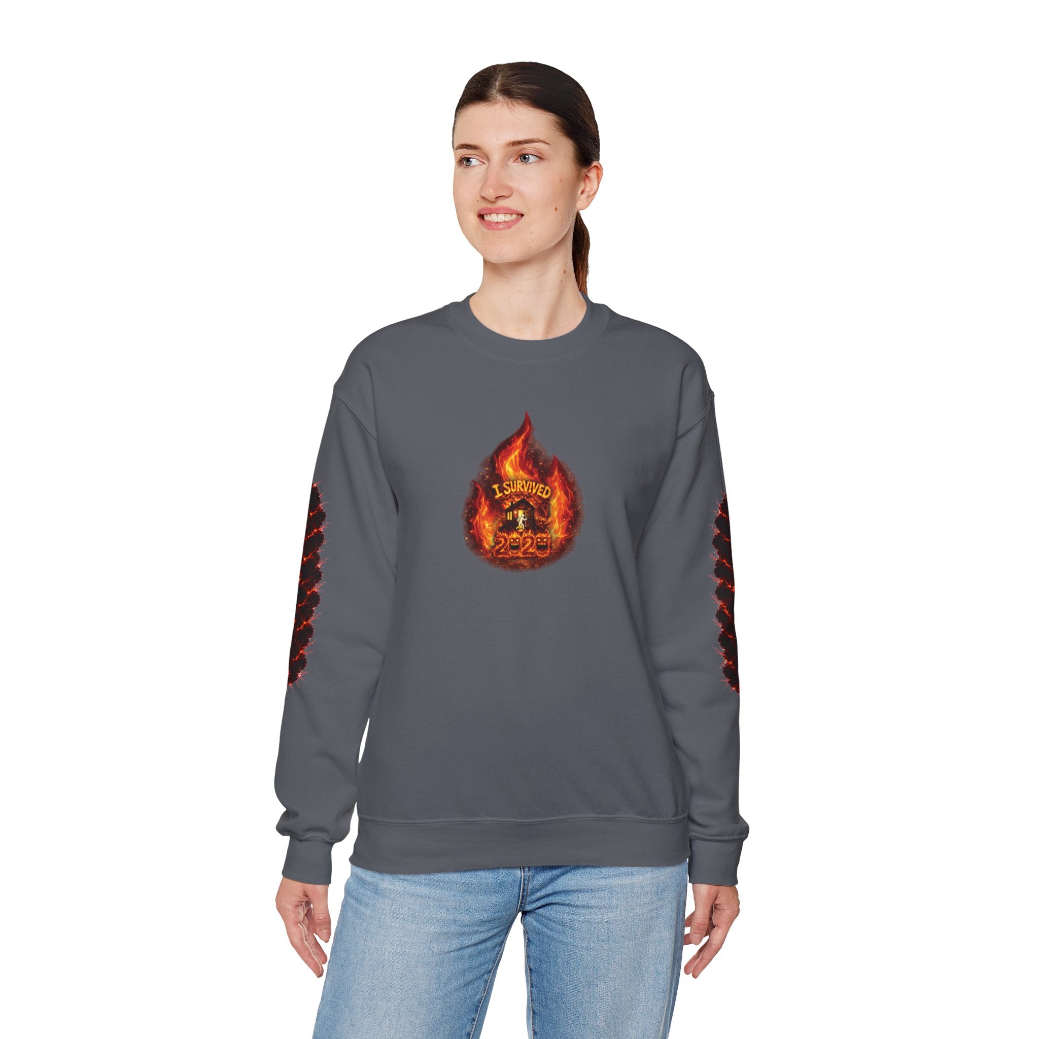 I Survived 2020 — WILDFIRES S2:E3: Director's Cut "The California Wildfires" Memorial Unisex Heavy Blend™ Crewneck Sweatshirt