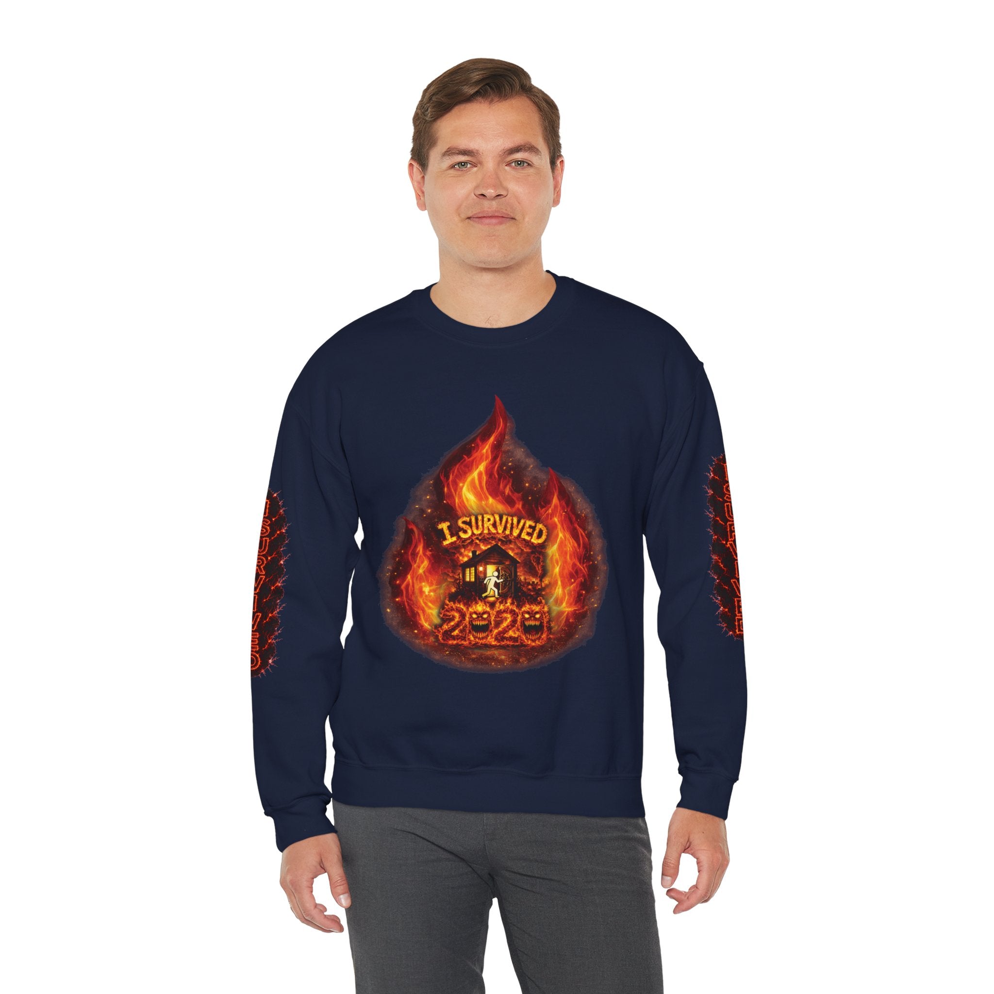 I Survived 2020 — Director's Cut S2:E1 "Berry Creek" | Wildfire Edition Memorial Unisex Heavy Blend™ Crewneck Sweatshirt