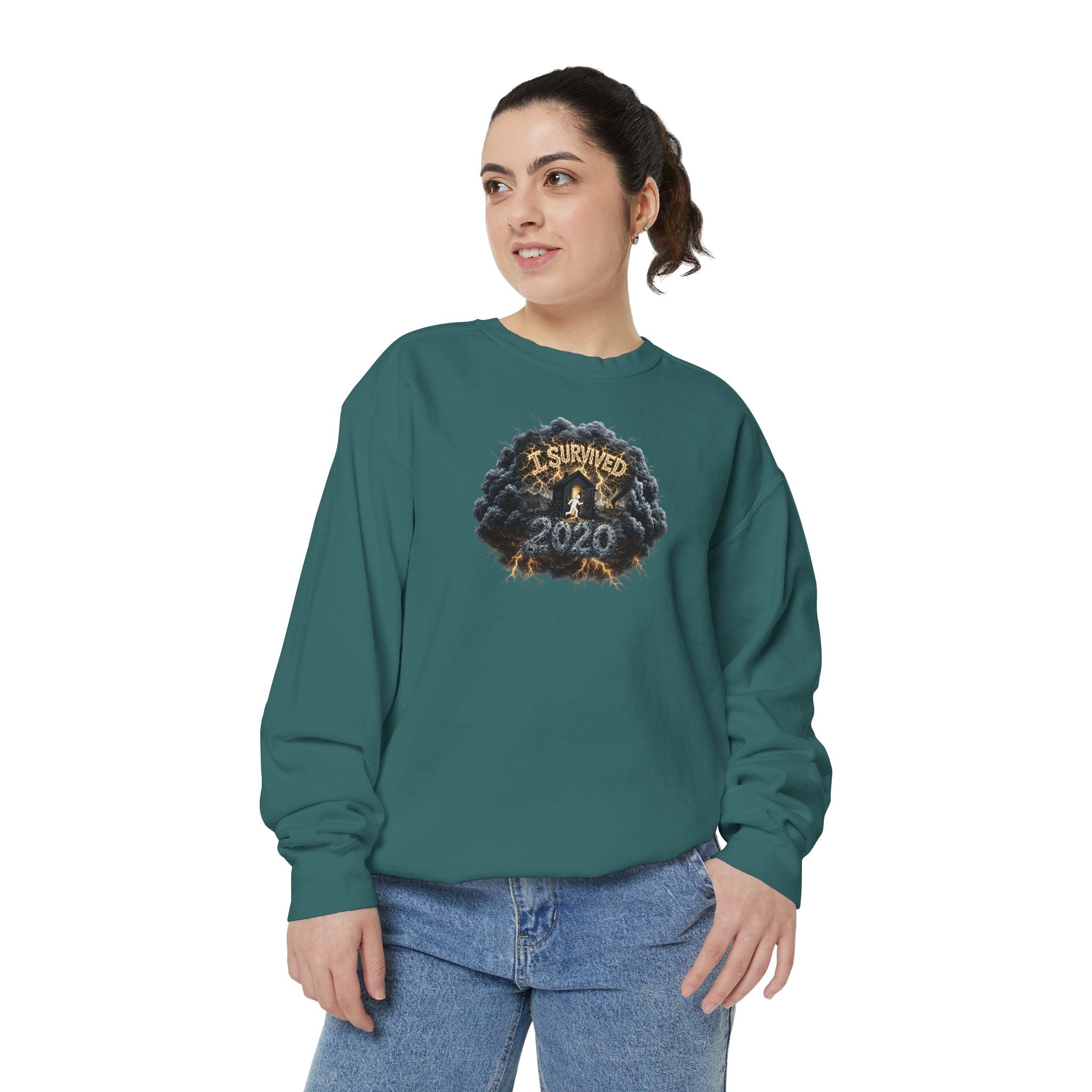 I Survived 2020 — Original PILOT Design: Director's Cut Unisex Garment-Dyed Sweatshirt