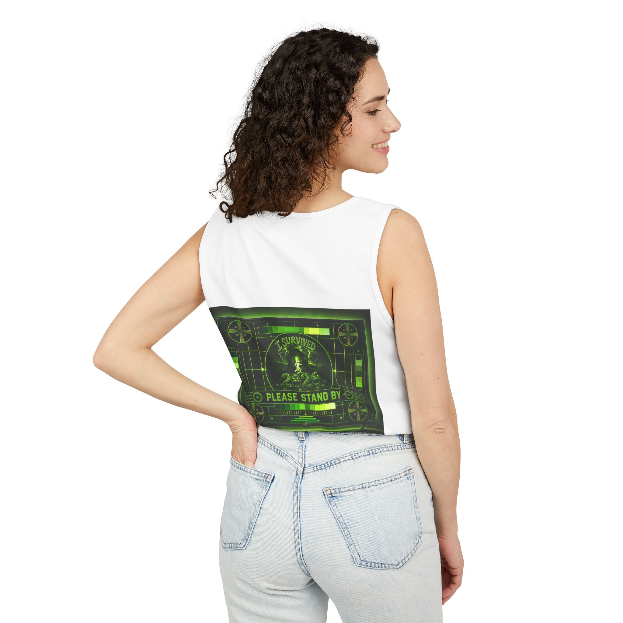 I Survived 2020 — "Please Stand By" Test Pattern Toxic Signal Tee Summer Premiere Unisex Garment-Dyed Tank Top