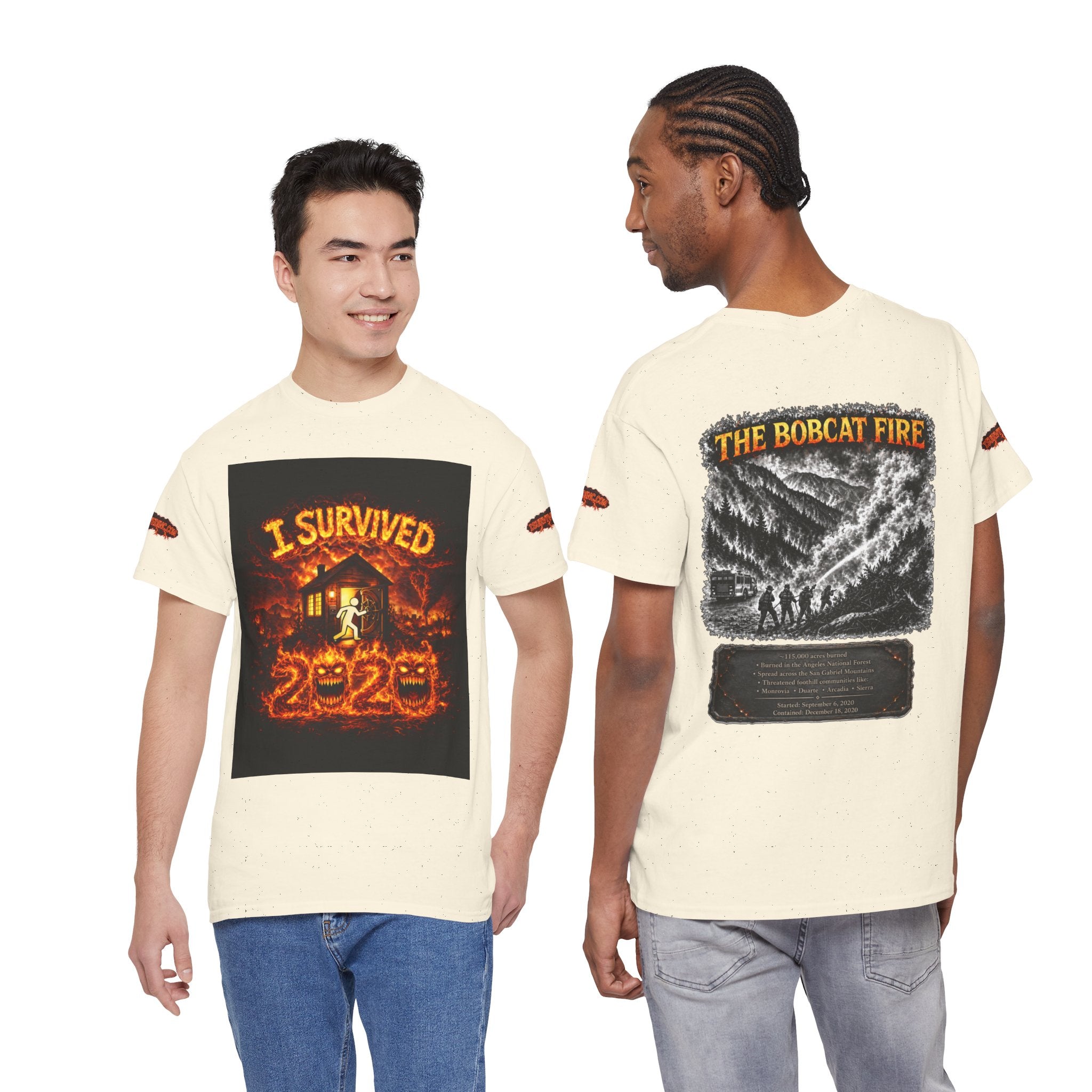 I Survived 2020 — WILDFIRES S2:E2: Special Edition "The Bobcat Fire" Memorial Unisex Heavy Cotton Tee