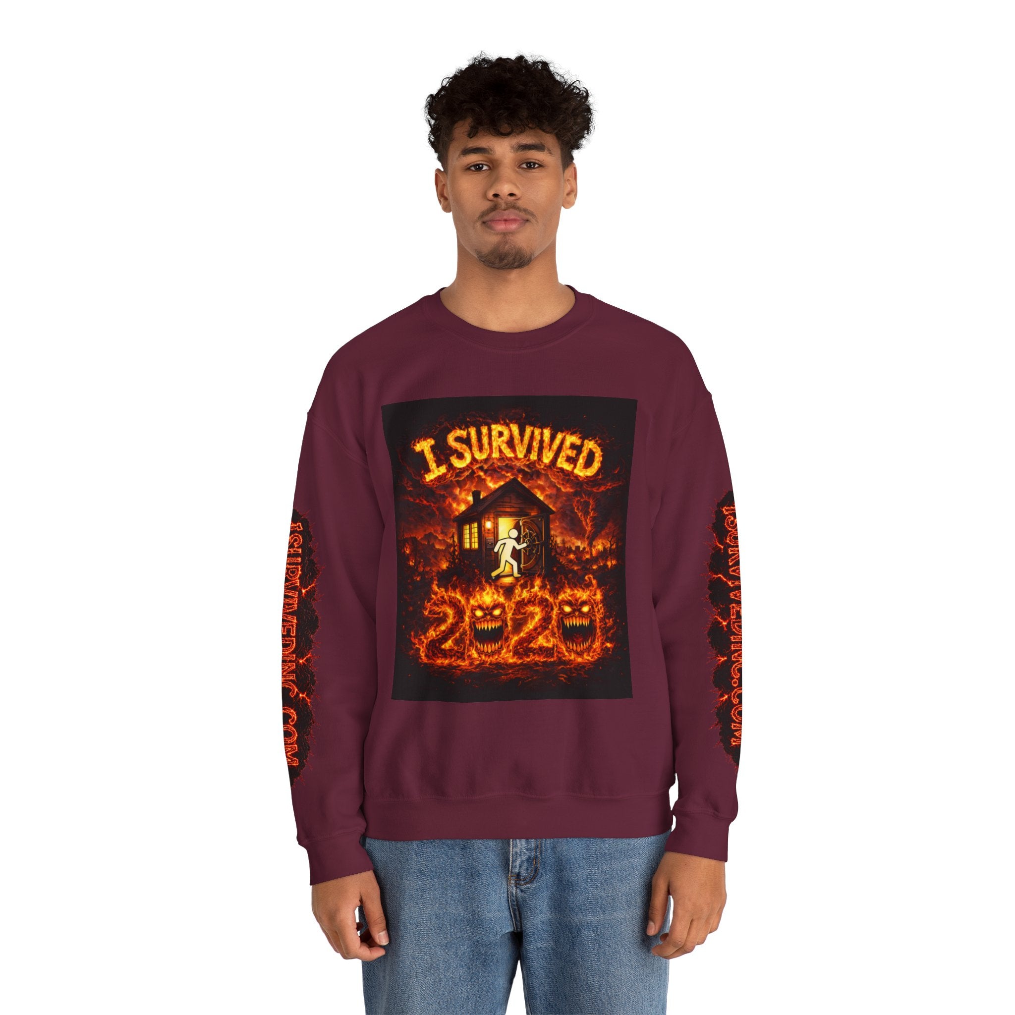 I Survived 2020 — WILDFIRES S2:E4: "Western U.S." Memorial Unisex Heavy Blend™ Crewneck Sweatshirt