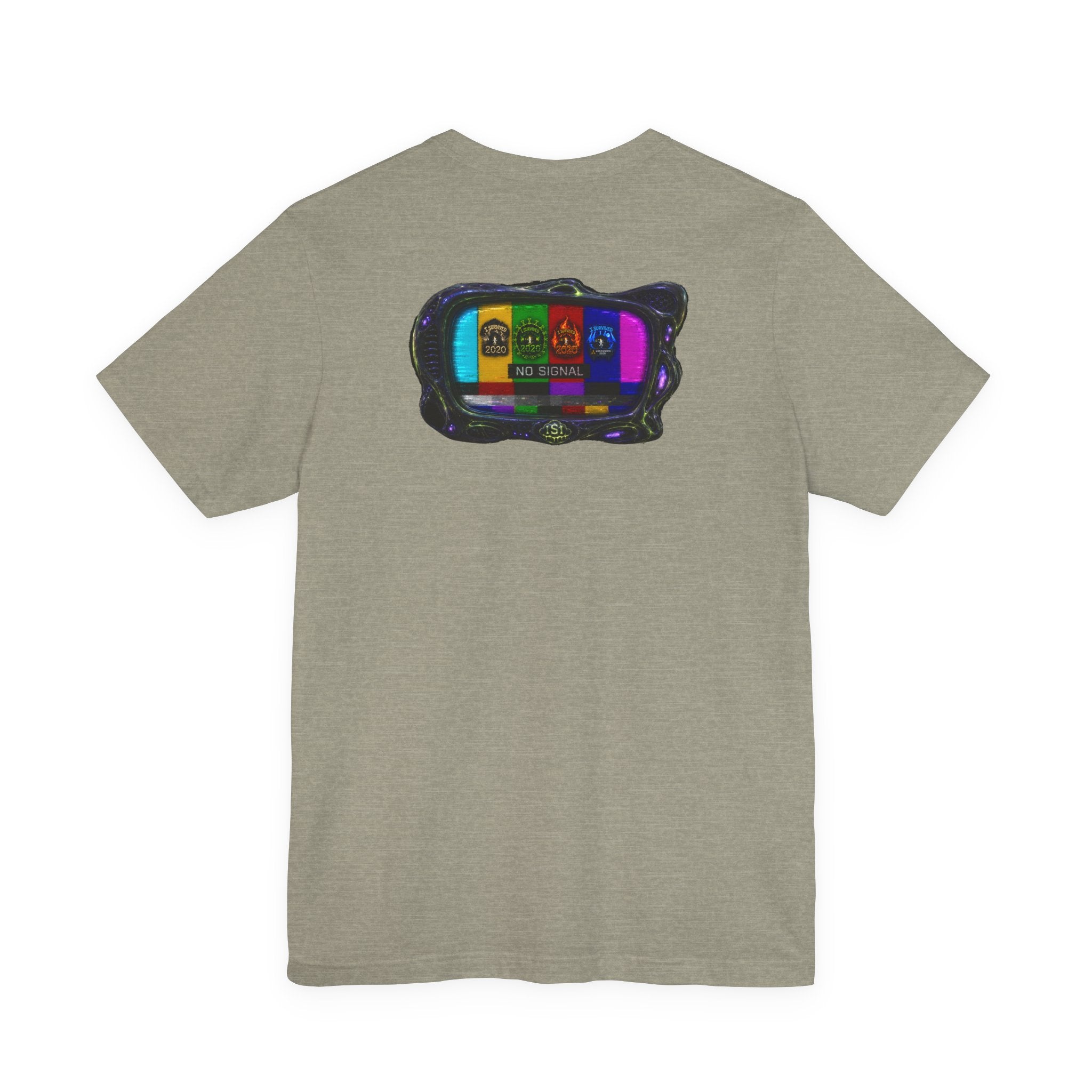 I Survived 2020 — "No Signal" Test Pattern Tee Alien Broadcast Finale Summer Premiere Unisex Jersey Short Sleeve Tee