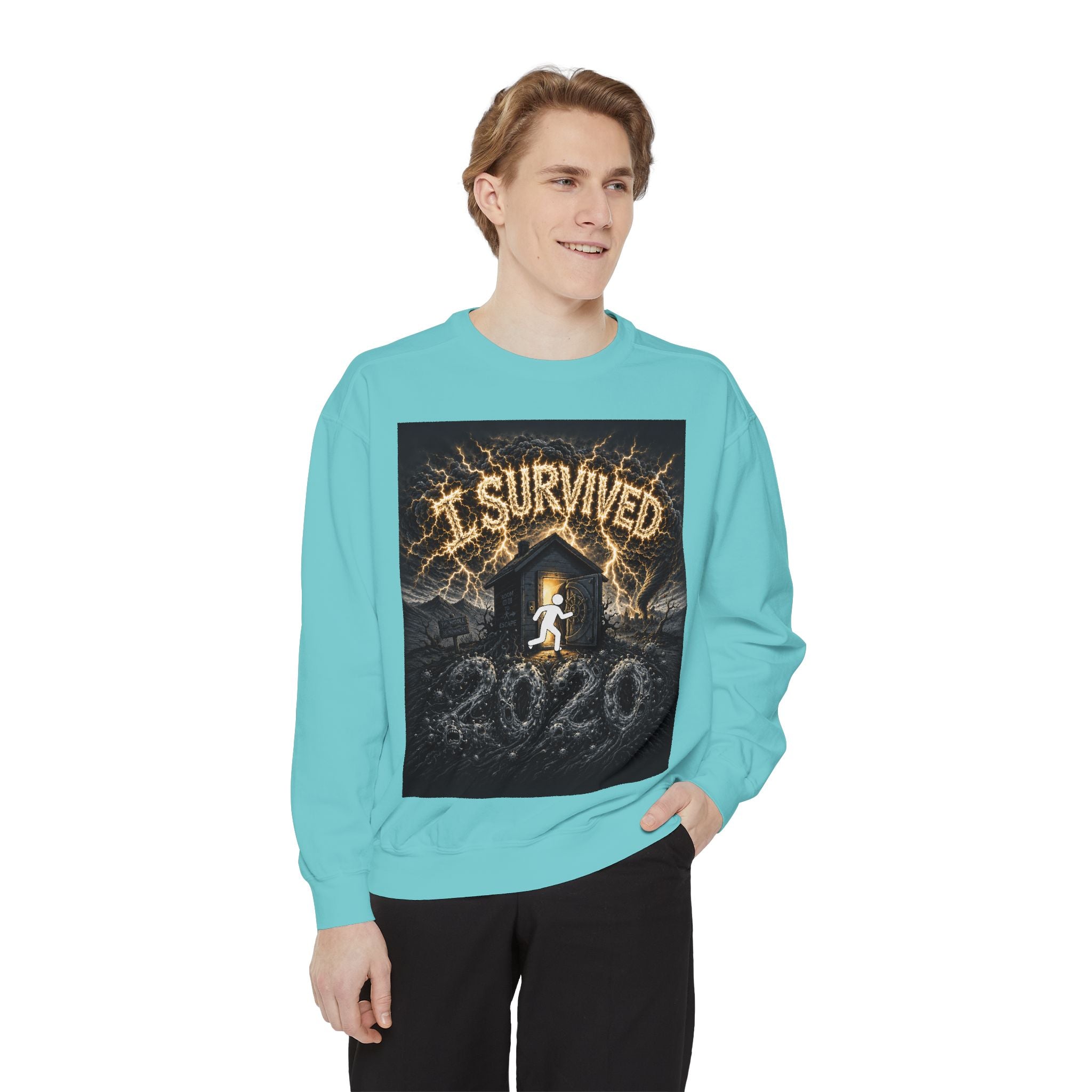 I Survived 2020 — Original Design Teaser Sweatshirt | Season 1 Premiere Drop Unisex Garment-Dyed Sweatshirt