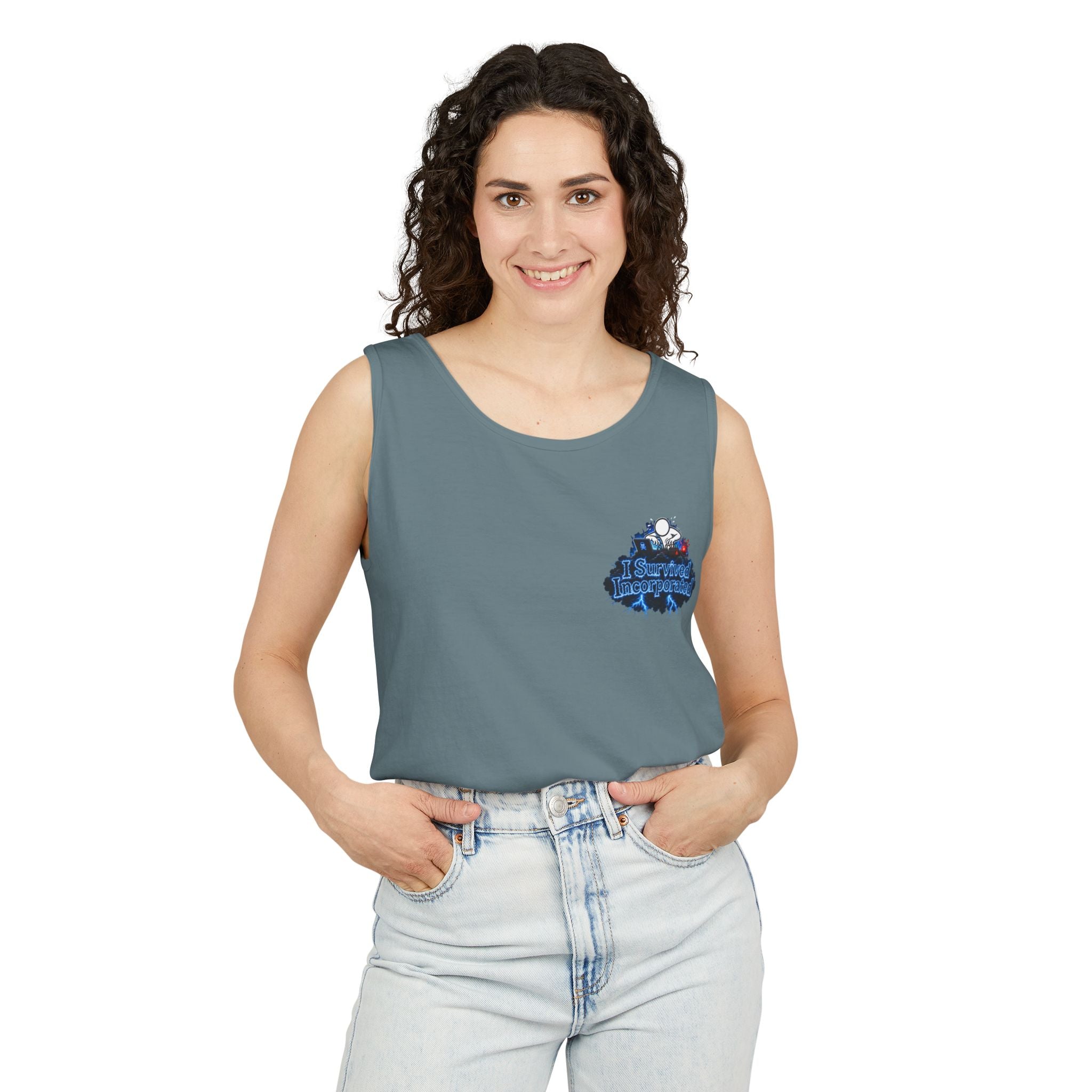 I Survived 2020 — "Please Stand By" Test Pattern Tee Lockdown Special Edition Summer Exclusive Unisex Garment-Dyed Tank Top