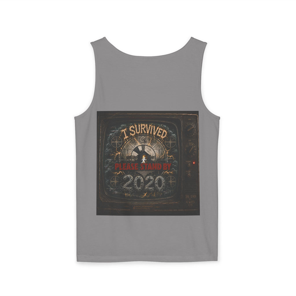 I Survived 2020 — "Please Stand By" Test Pattern Tee Summer Premier  Unisex Garment-Dyed Tank Top