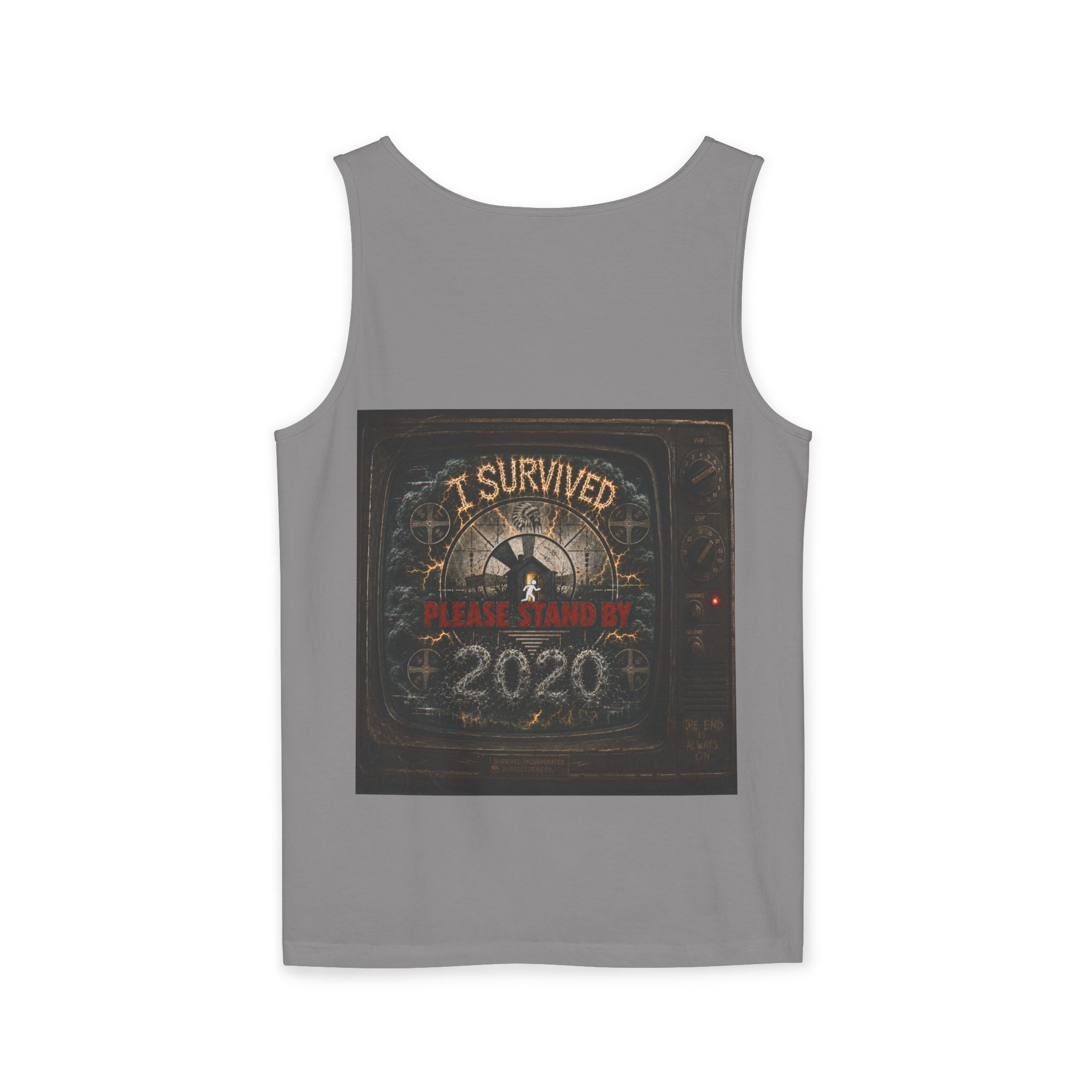 I Survived 2020 — "Please Stand By" Test Pattern Tee Summer Premier  Unisex Garment-Dyed Tank Top