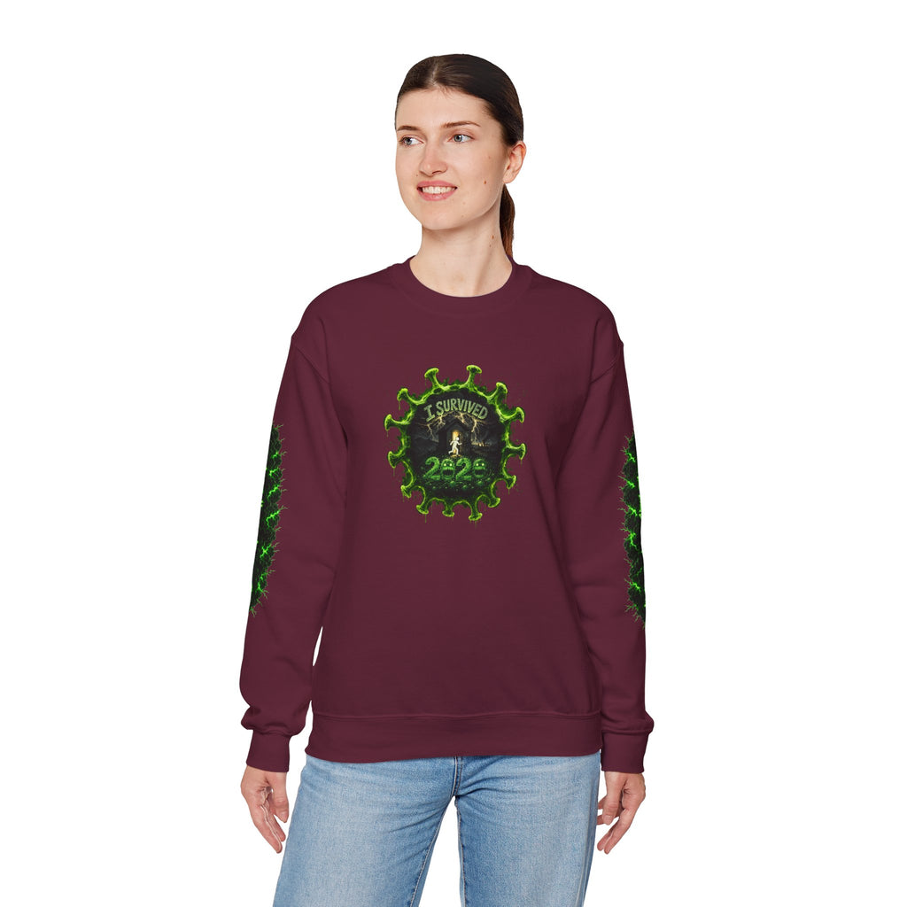 I Survived 2020 — PANDEMIC S1:E3: Director's Cut "The Jab!" Unisex Heavy Blend™ Crewneck Sweatshirt