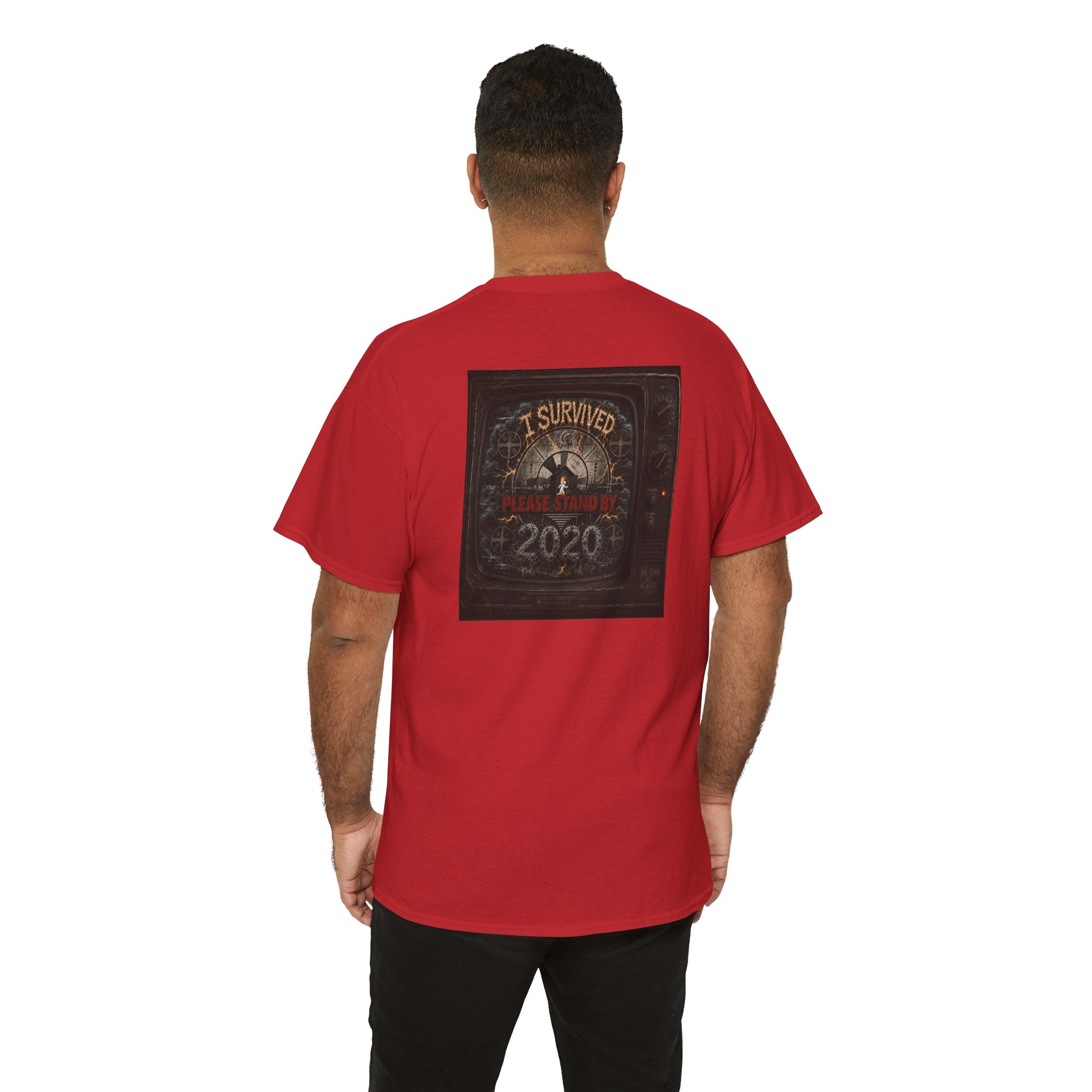 I Survived 2020 — "Please Stand By" Test Pattern Tee Summer Premier Unisex Heavy Cotton Tee