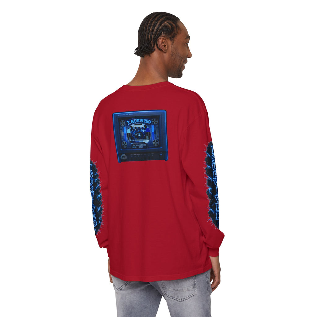 I Survived 2020 — "Please Stand By" Test Pattern Tee Lockdown Special Edition Summer Exclusive Unisex Garment-Dyed Long Sleeve T-Shirt