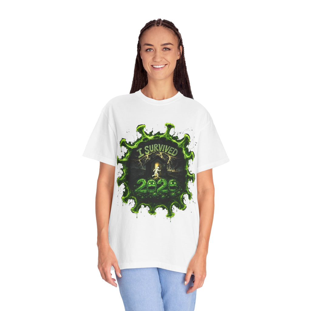 I Survived 2020 — Director's Cut S1:E4 "Mask Madness Mayhem Moment" | Pandemic Edition Unisex Garment-Dyed T-shirt