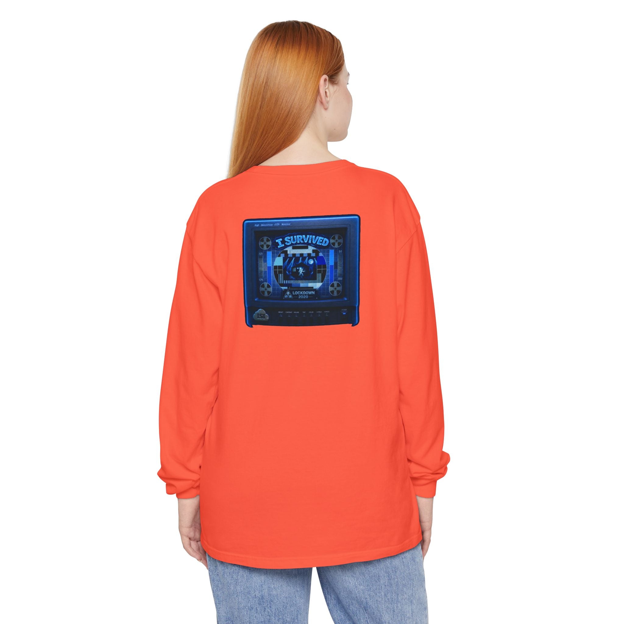 I Survived 2020 — "Please Stand By" Test Pattern Tee Lockdown Edition Summer Exclusive Unisex Garment-Dyed Long Sleeve T-Shirt