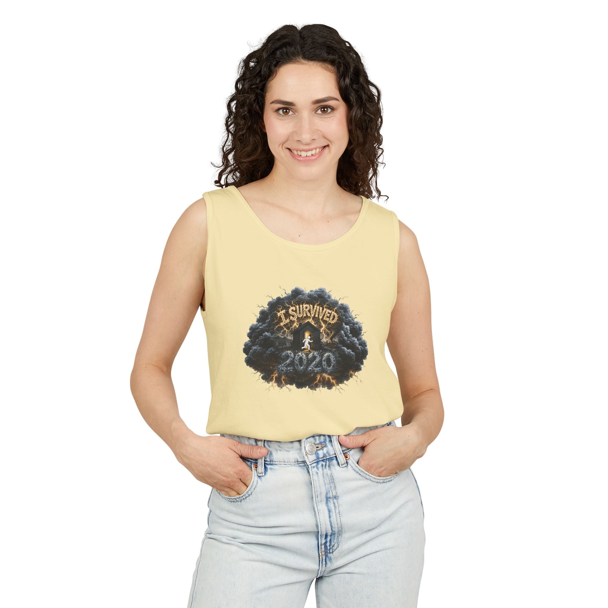 I Survived 2020 — Original PILOT Design: Director's Cut Unisex Garment-Dyed Tank Top
