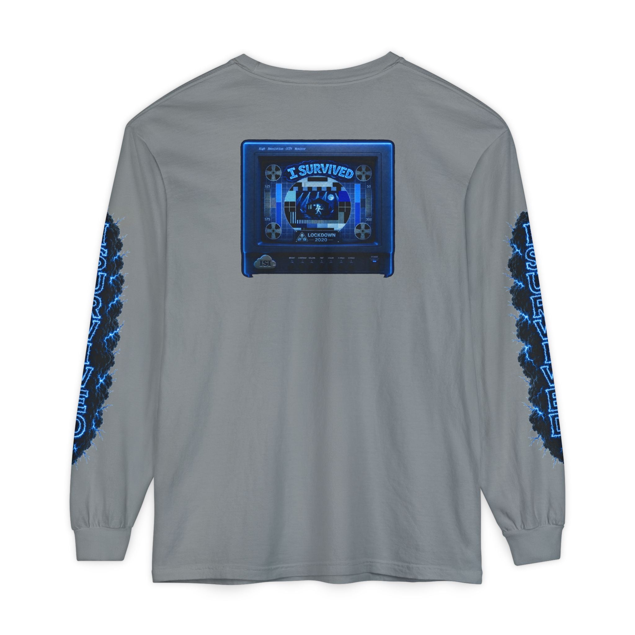 I Survived 2020 — "Please Stand By" Test Pattern Tee Lockdown Special Edition Summer Exclusive Unisex Garment-Dyed Long Sleeve T-Shirt
