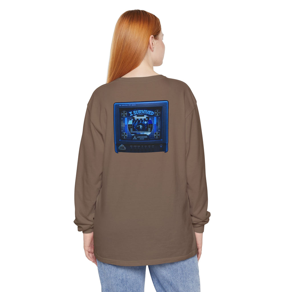 I Survived 2020 — "Please Stand By" Test Pattern Tee Lockdown Edition Summer Exclusive Unisex Garment-Dyed Long Sleeve T-Shirt