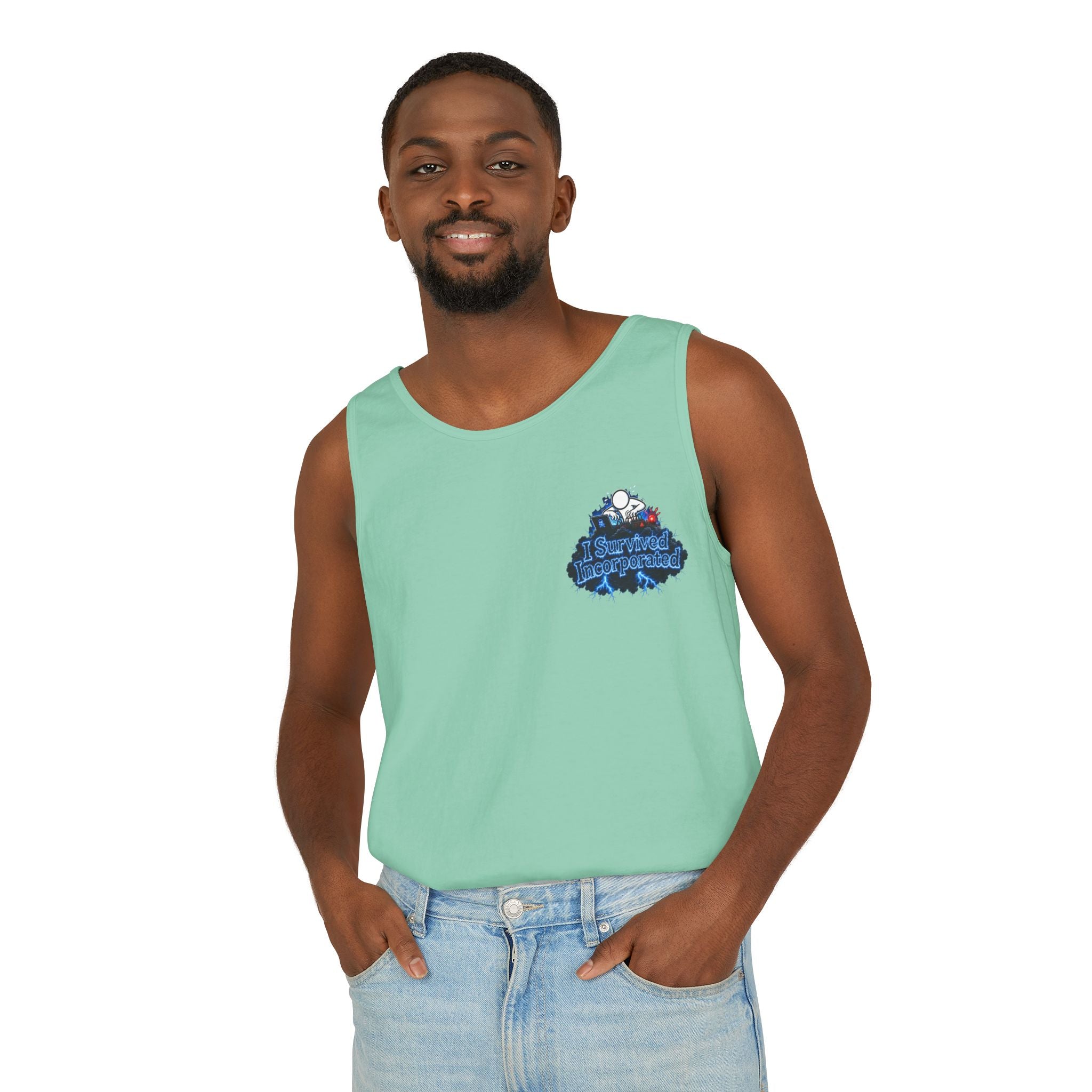 I Survived 2020 — "Please Stand By" Test Pattern Tee Lockdown Special Edition Summer Exclusive Unisex Garment-Dyed Tank Top