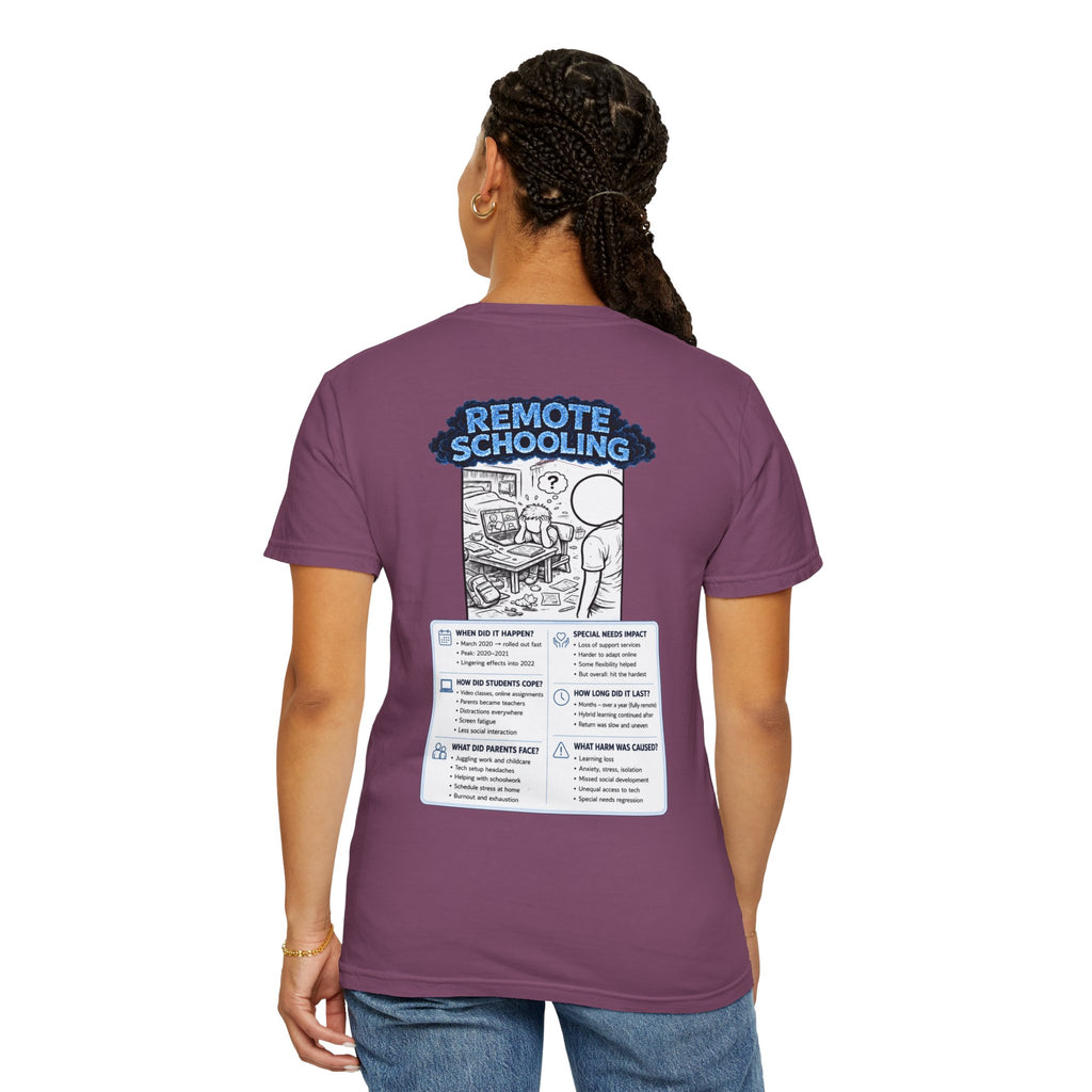 I Survived 2020 —  LOCKDOWN S3:E3: Director's Cut "Remote Schooling" Unisex Garment-Dyed T-shirt