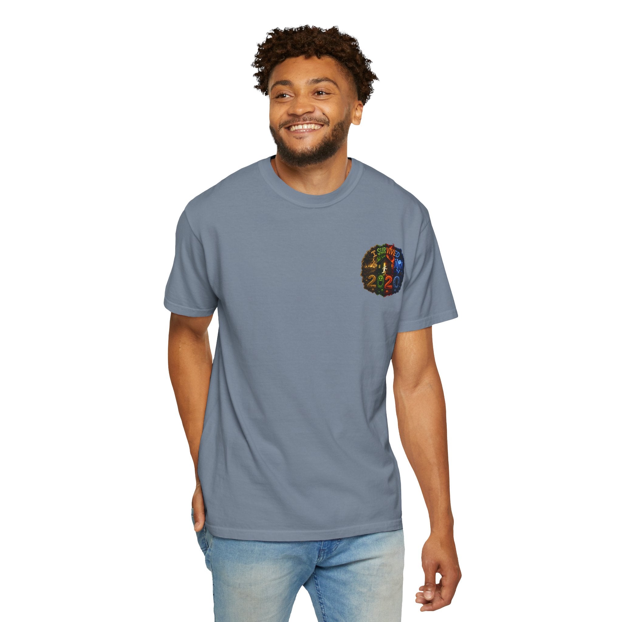 I Survived 2020 — "No Signal" Test Pattern Tee Alien Broadcast Finale Summer Premiere Unisex Garment-Dyed T-shirt