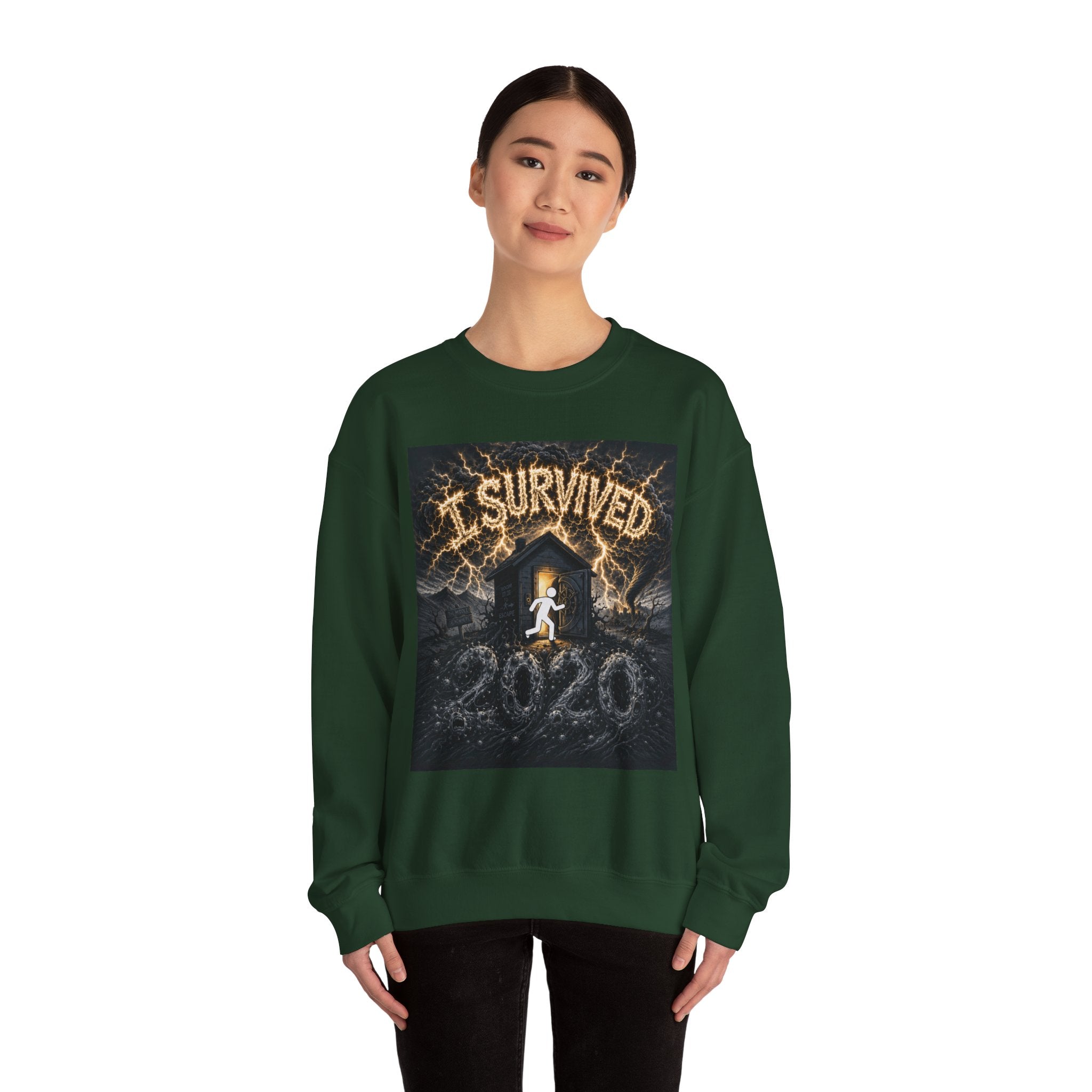 I Survived 2020 — Original Design Teaser Tee | Season 1 Premiere Drop Unisex Heavy Blend™ Crewneck Sweatshirt
