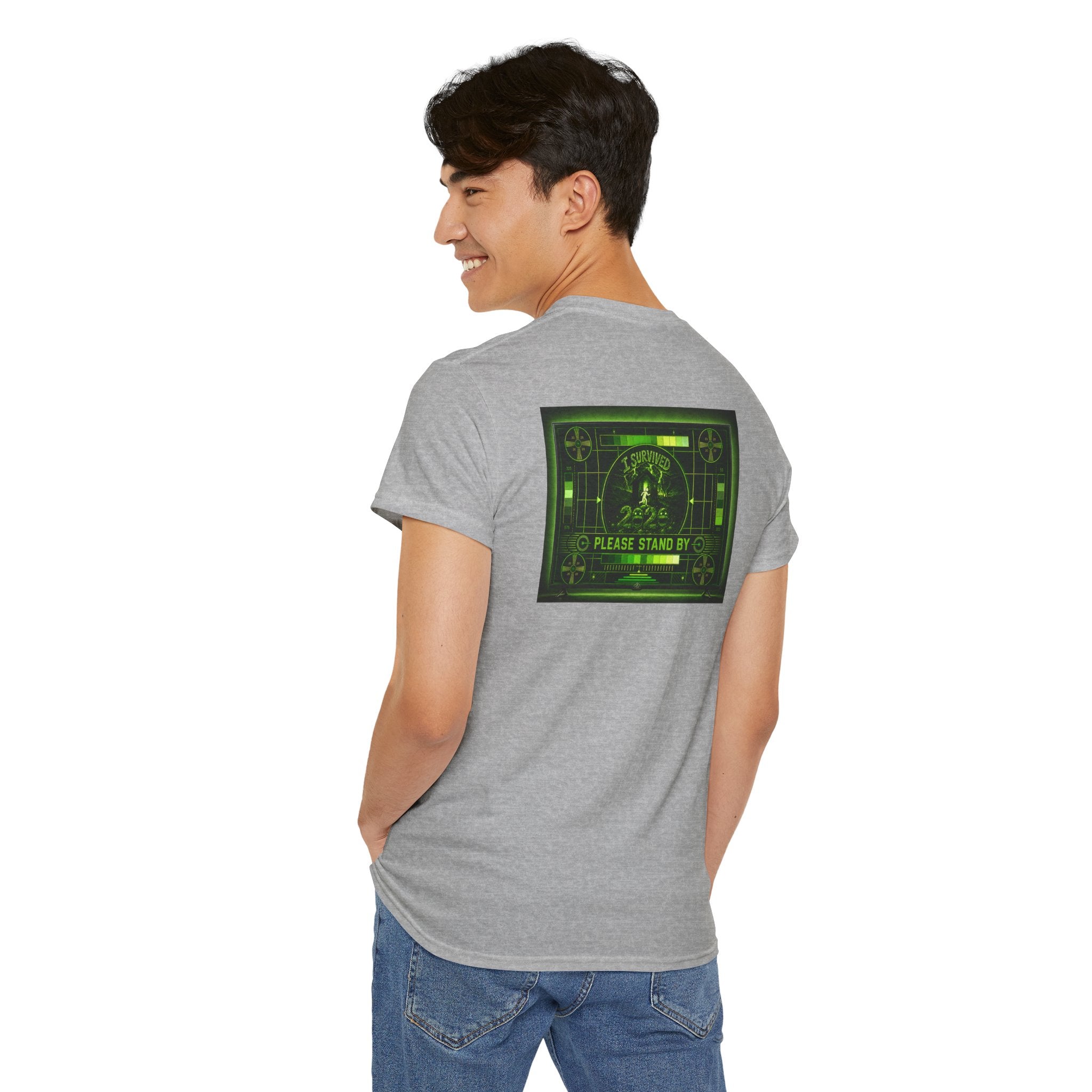 I Survived 2020 — "Please Stand By" Test Pattern Toxic Signal Tee Summer Premiere Unisex Heavy Cotton Tee