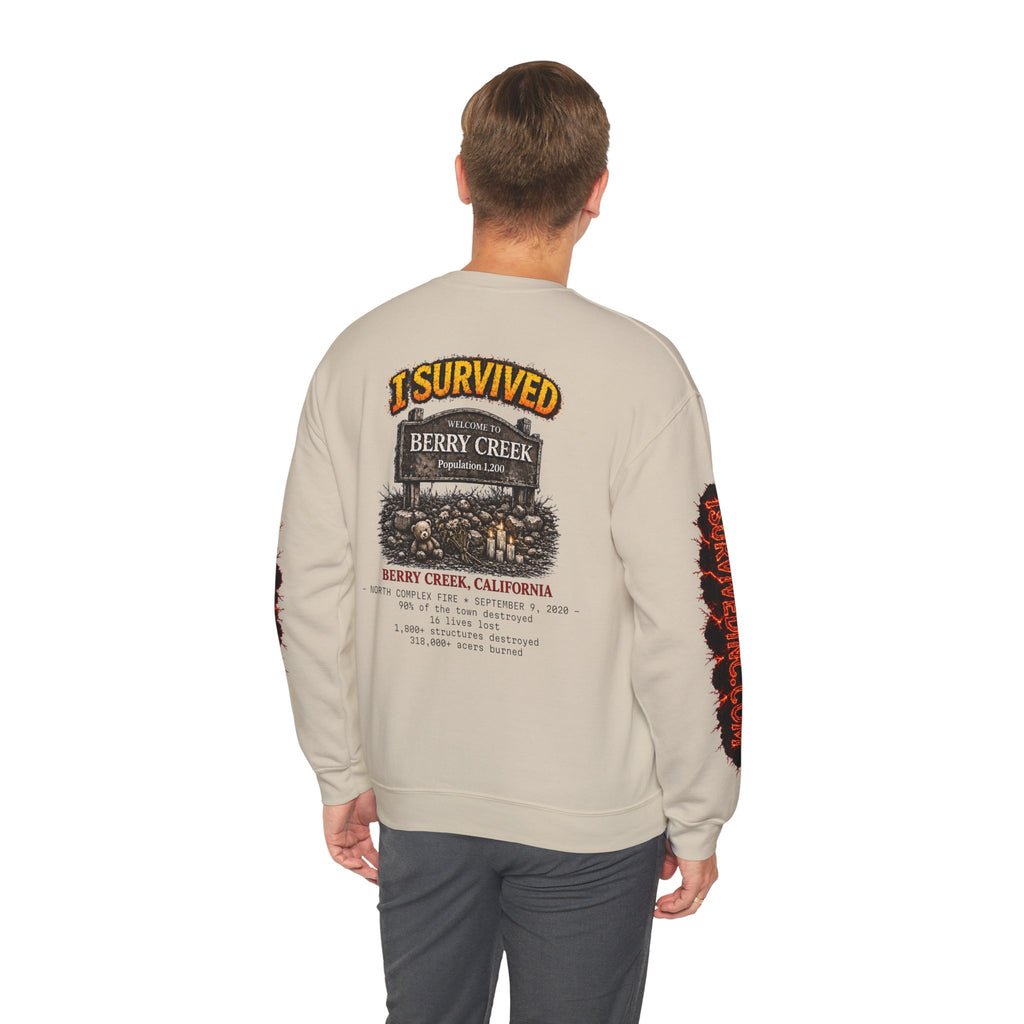I Survived 2020 — S2:E1 "Berry Creek" | Wildfire Edition Memorial Unisex Heavy Blend™ Crewneck Sweatshirt