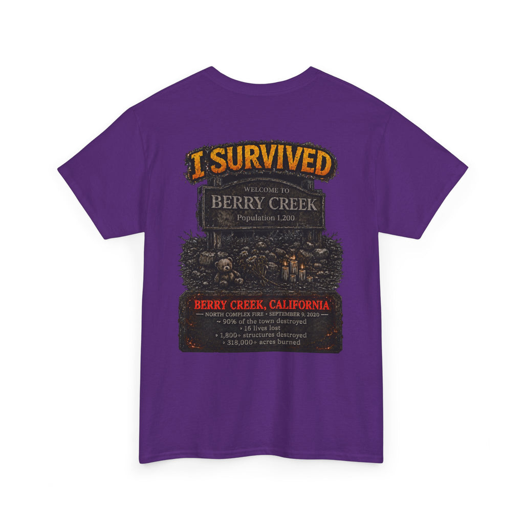 I Survived 2020 — Director's Cut S2:E1 "Berry Creek" | Wildfire Edition Memorial Unisex Heavy Cotton Tee