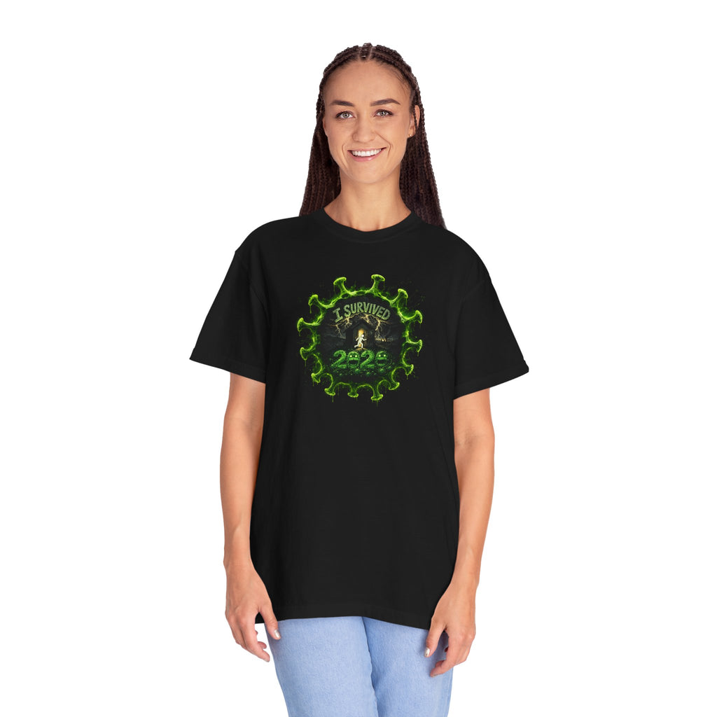I Survived 2020 —  PANDEMIC S1:E1: Director's Cut "COVID-19: The Coronavirus" Unisex Garment-Dyed T-shirt