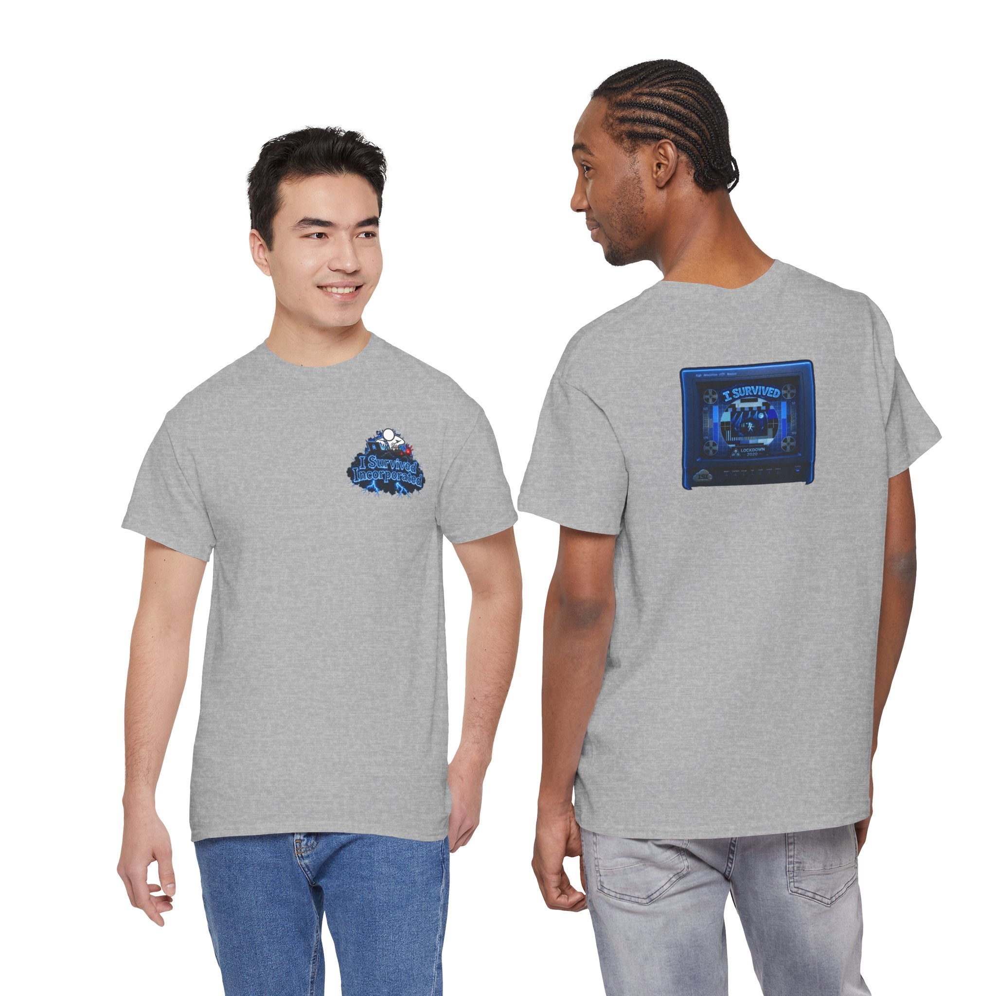 I Survived 2020 — "Please Stand By" Test Pattern Tee Lockdown Surveillance Edition Summer Exclusive Unisex Heavy Cotton Tee