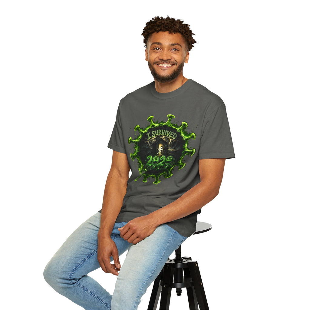 I Survived 2020 — Director's Cut S1:E1 "COVID-19: The Coronavirus" | Pandemic Edition Unisex Garment-Dyed T-shirt